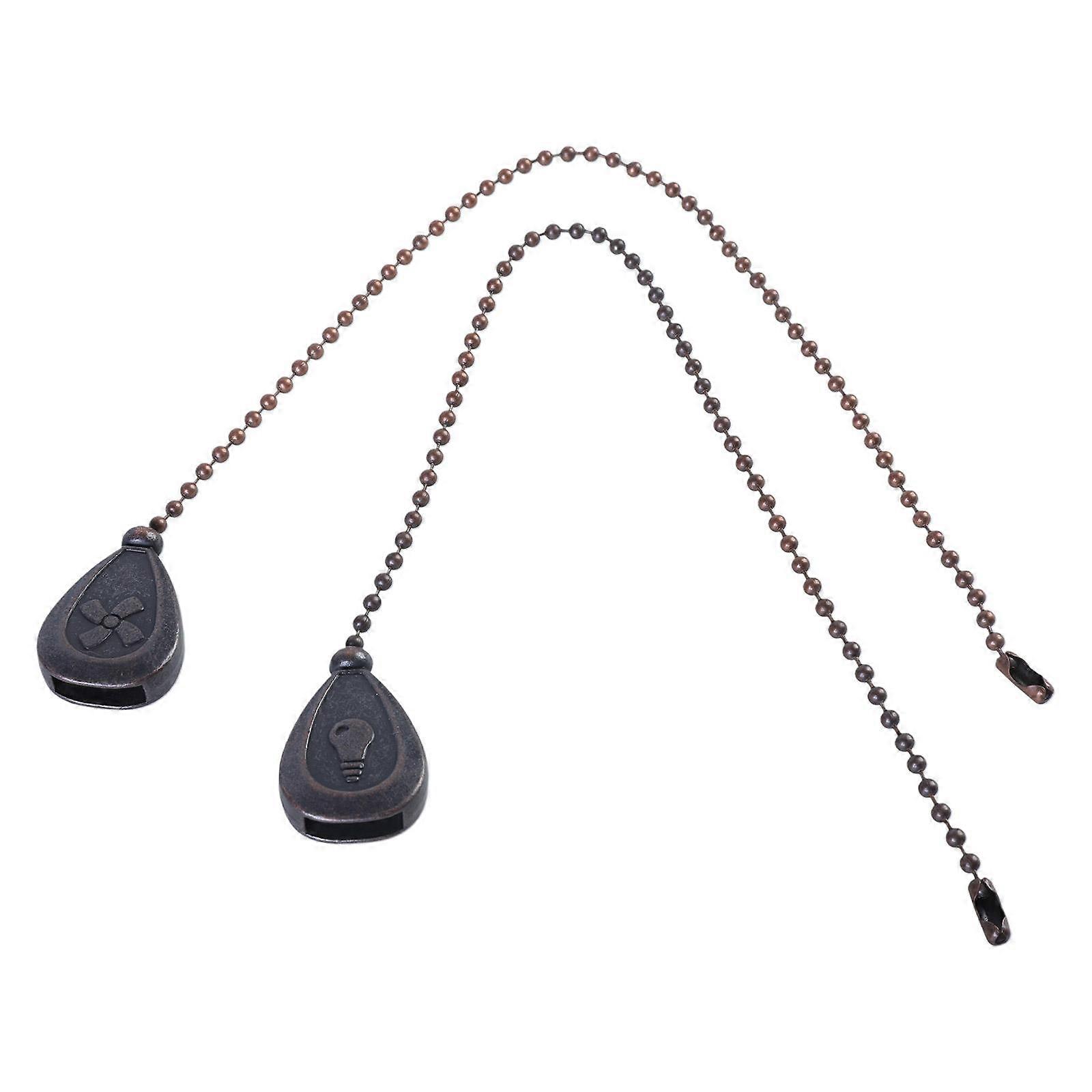 2pcs Ceiling Fan & Light Pull Chain Extensions Decorative Pendants with Connectors Elegant Ceiling Fan Pull Chains set