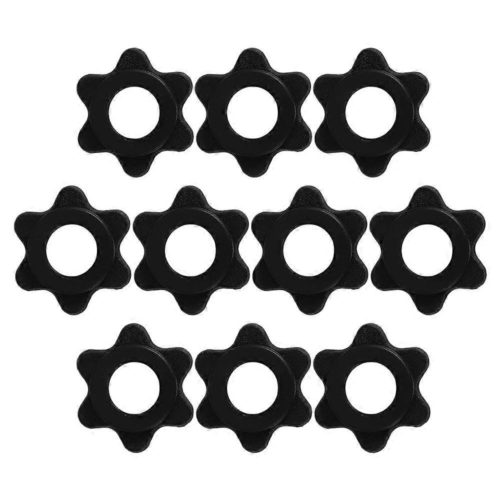 Barbell Collars Nut Design for Secure Dumbbell Bars 10Pcs Black Plastic