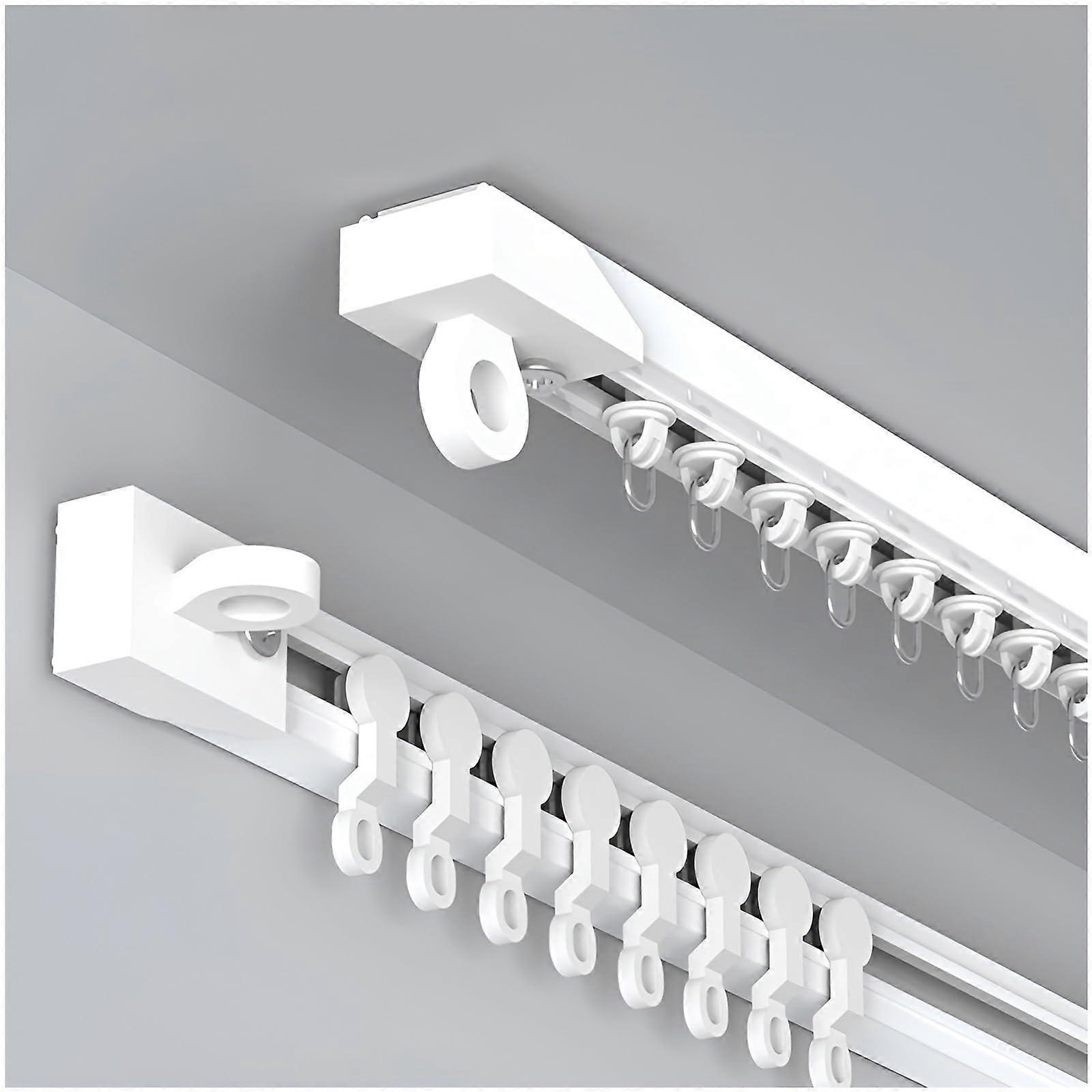 Adhesive Ceiling Curtain Track with Silent Rollers for Sliding Curtains, No Drill, 70cm, Wall or Ceiling Mount