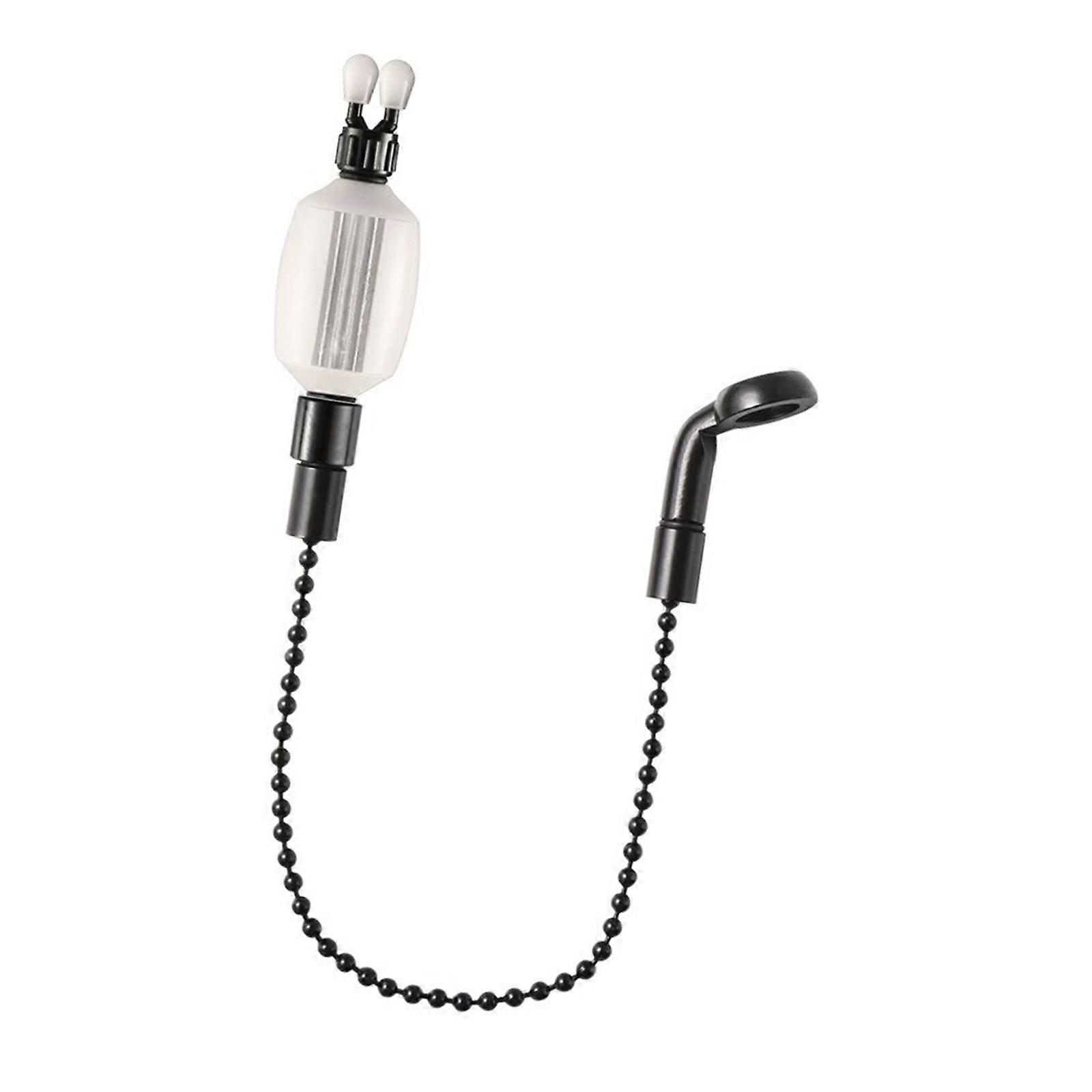 Fishing Bites Detectors Secure Line Grip Mechanism Compacts Chain Fishing Bites Alarm for Travel Convenience  White