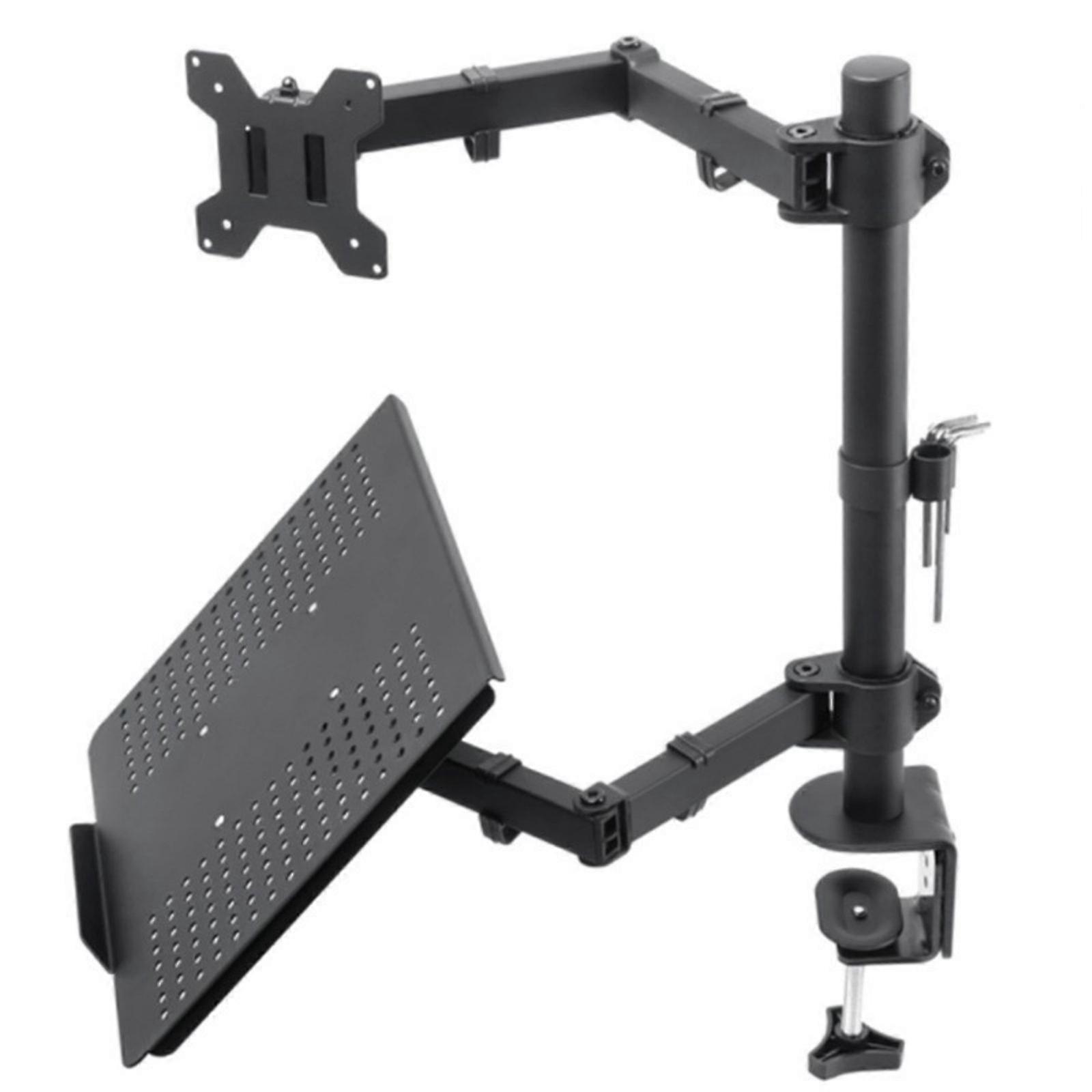 Double Monitors Stand  Adjustable Monitors Desk Mount Swivels Bracket with Clamp Grommet Mounting Base for Computer Screen Multicolor