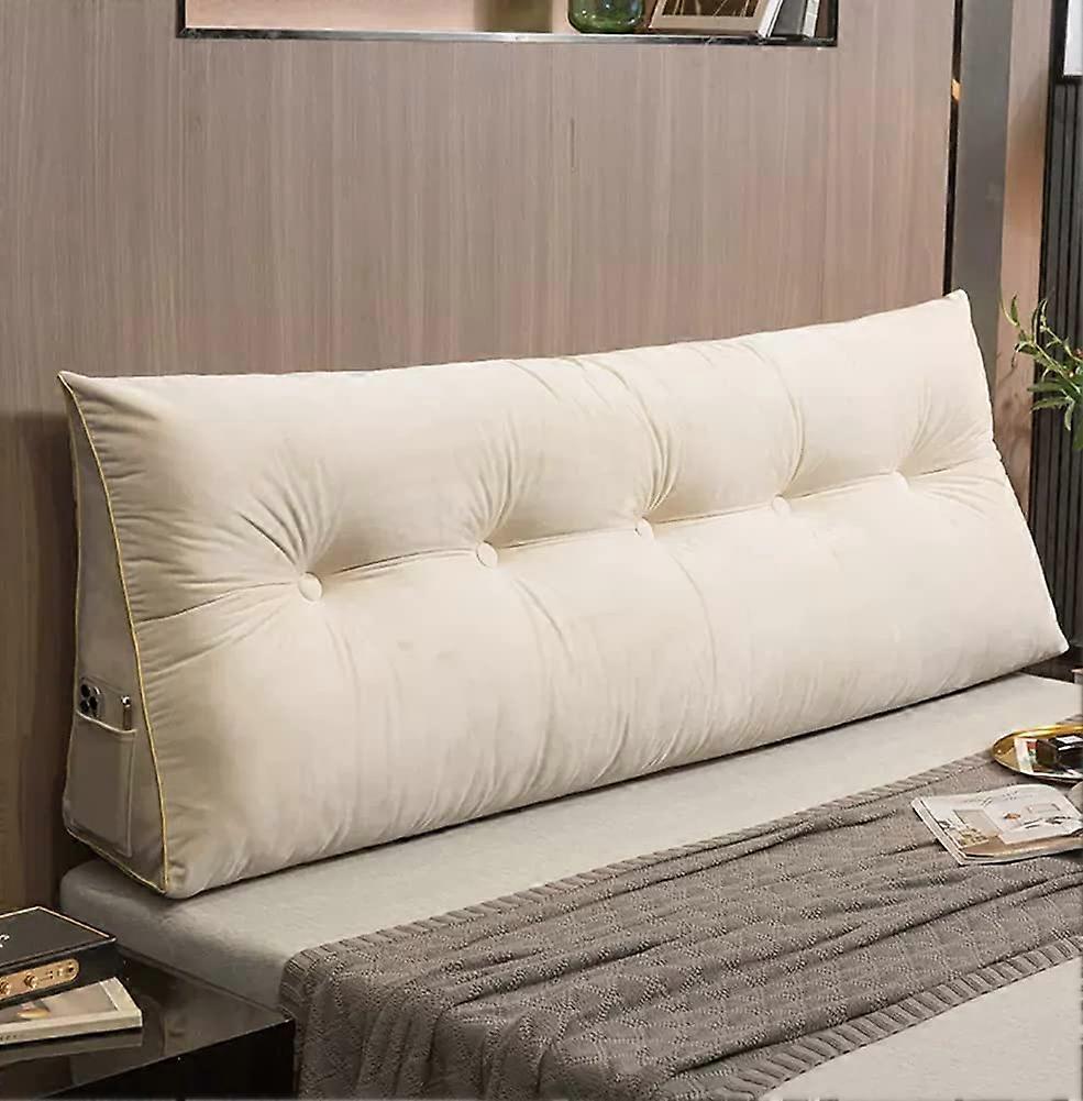 Triangular Reading Pillow with Lumbar and Neck Support for Bed, Sofa, Office Chair and Headboard