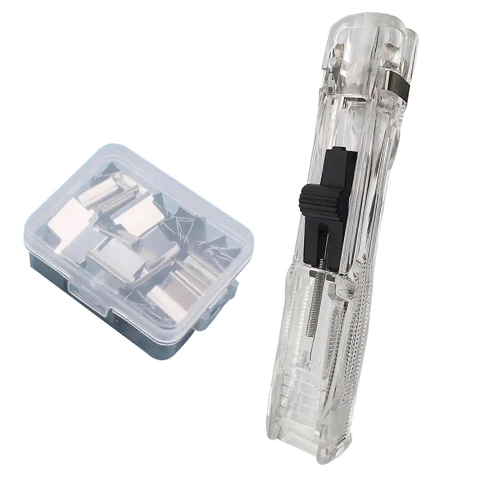 YiFudd Loose Leaf Folder Office File Attachment Desktop Binding Machine 1 Clip Dispenser And A Box Of 50 Supplementary Clips