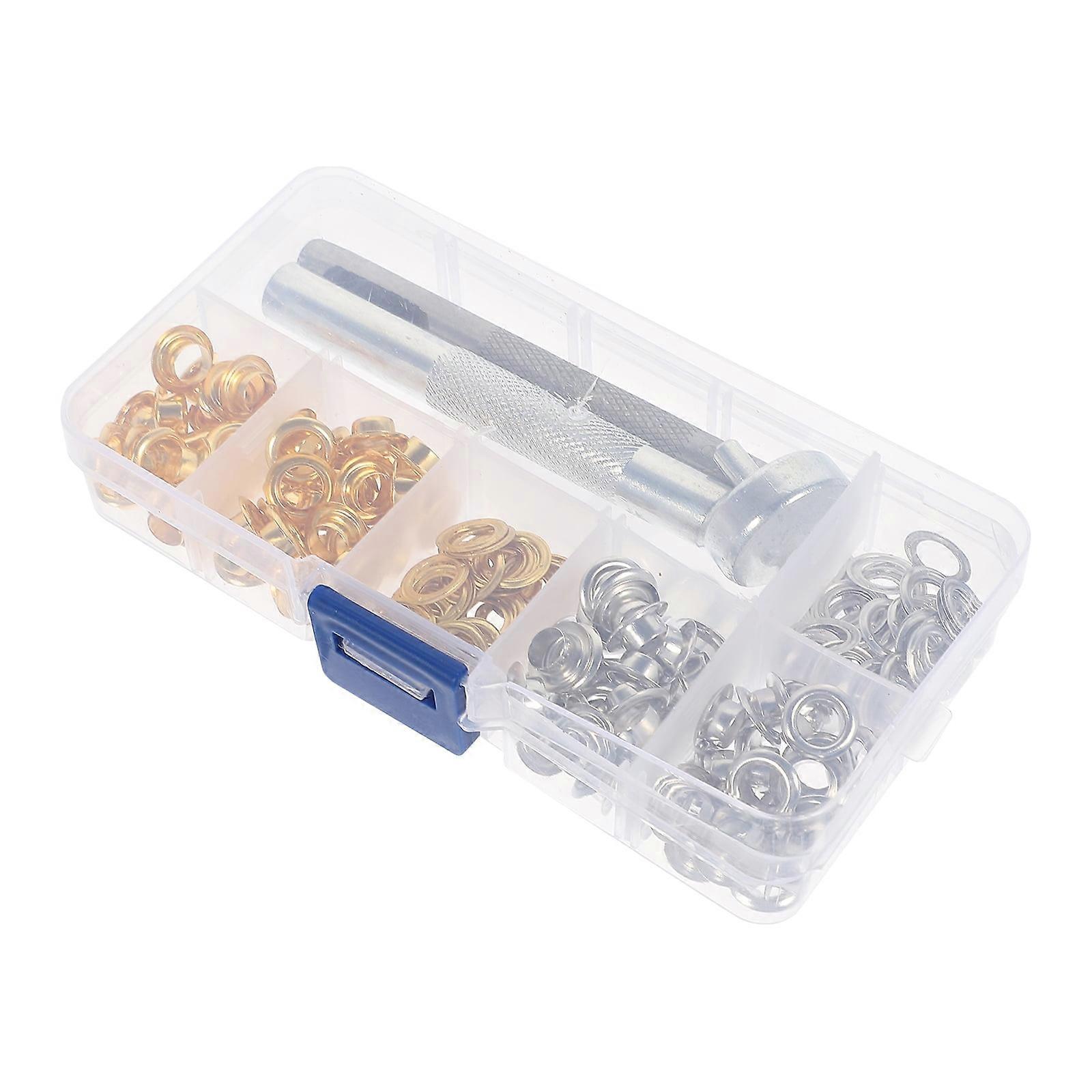 100 Sets Eyelets Tool Kit for Curtain Air Button Clothing