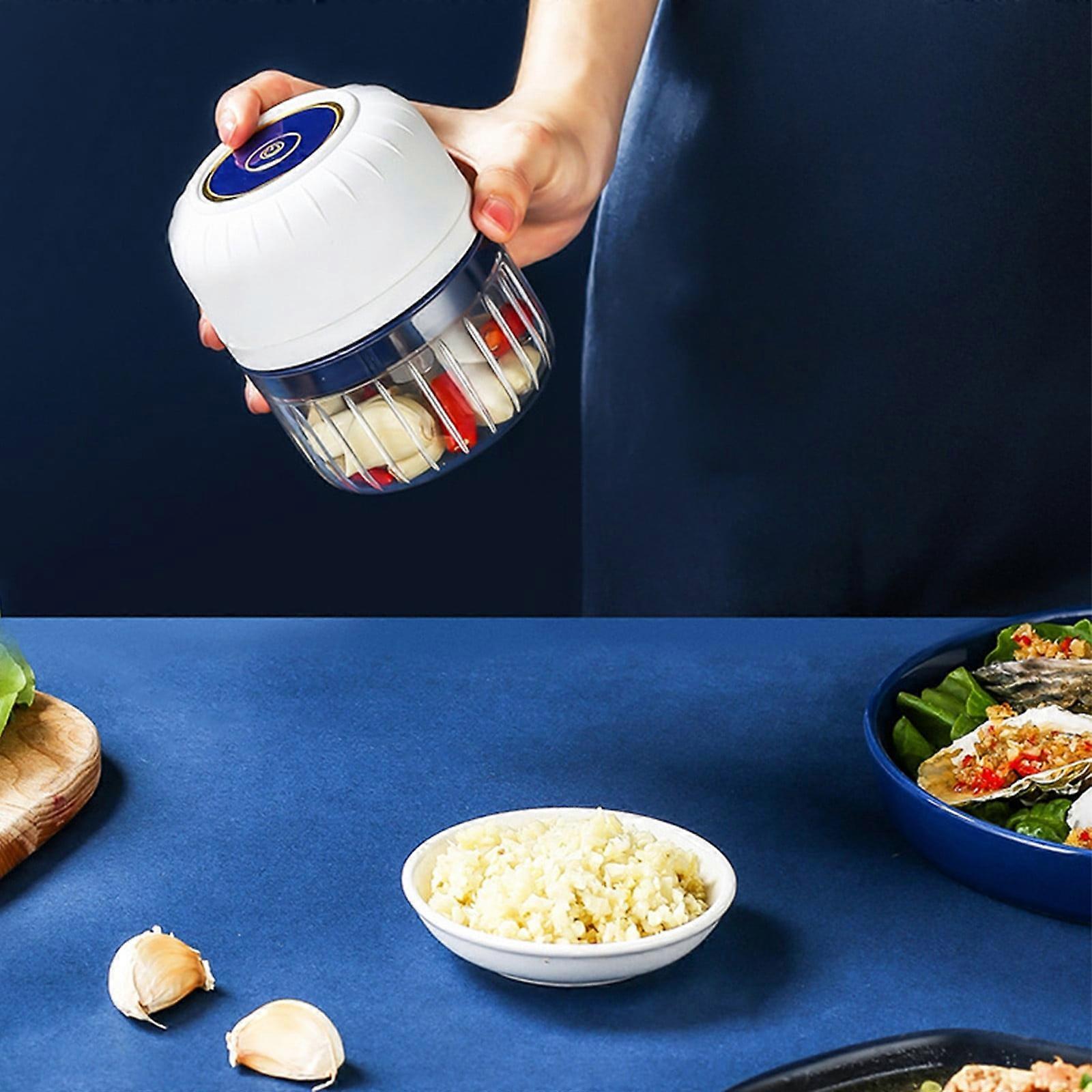 Electric Garlic Chopper 200ml, USB Charging Mincer for Garlic, Scallion, Pepper, Meat - Compatible with Kitchen Use