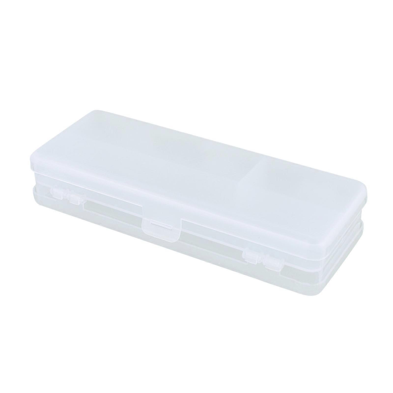 Solid Color Double Layer Pencil Case with 5 Compartments, Clear Double-Deck Organizer with Snap Closure, Compatible with Home & Office Use