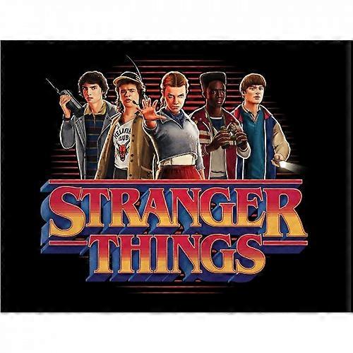 Póster enmarcado de Stranger Things con 5 amigos