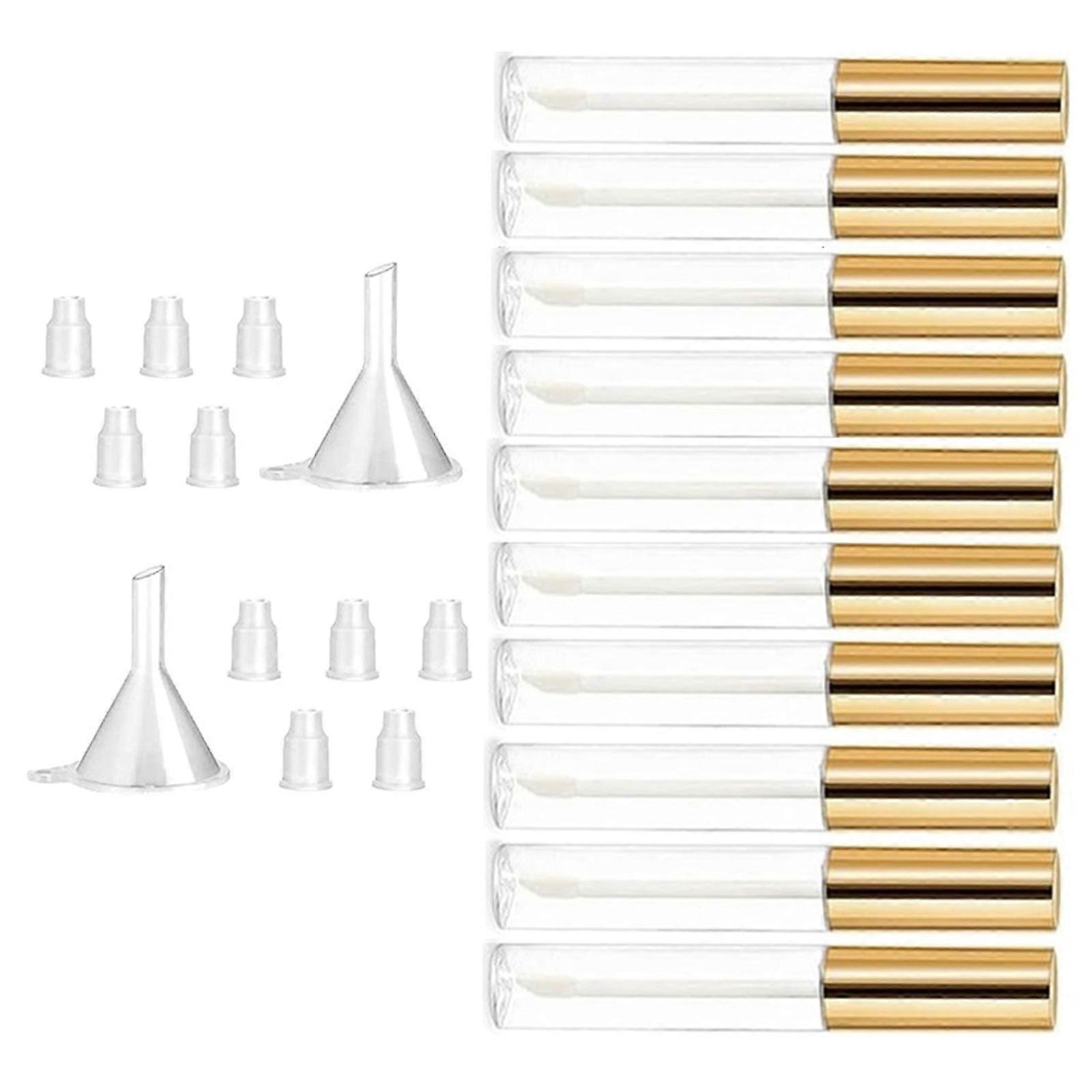 10ml Empty Mascara Tube Wand Eyelash Cream Container Bottle with Rubber Inserts Funnel for Castor Oil, DIY Cosmetics Multicolor