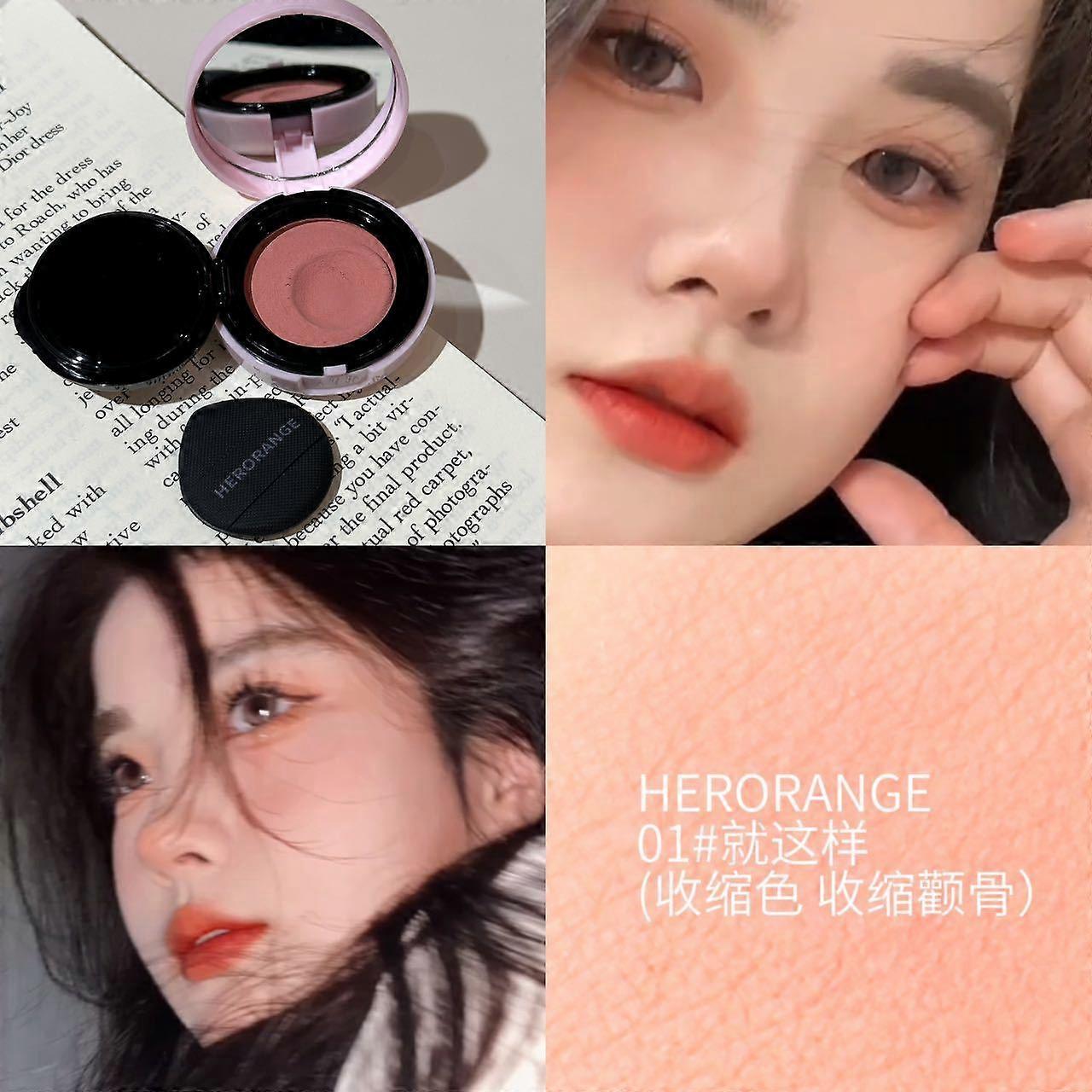 Radiant and Moisturizing Cream Blush, Low-Saturation, Pure and Enhancing, Single-Color Brightening, Natural Blush Clay