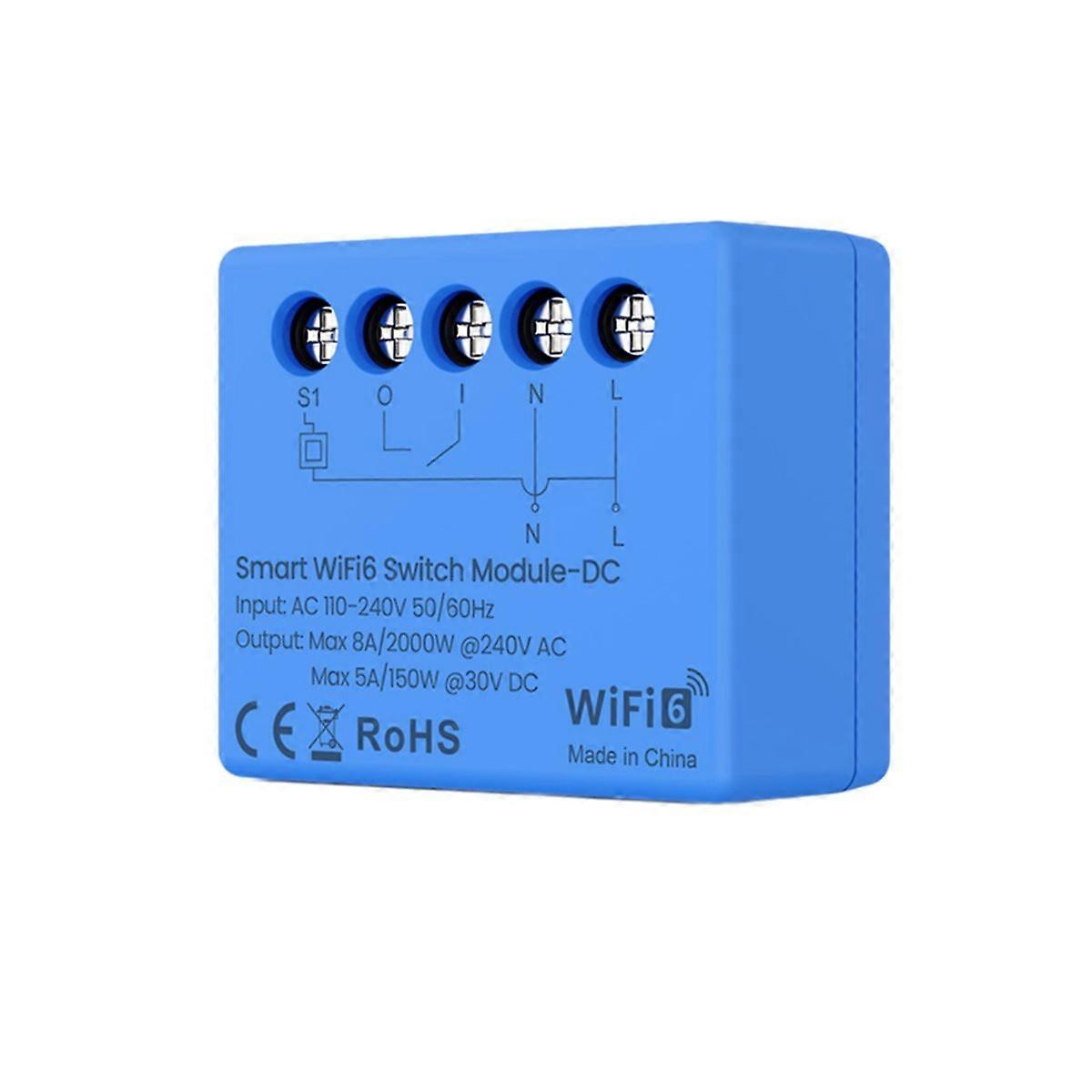WiFi 6 Smart Switch Smart Home DIY Breaker Relay with Dry Contact DC/AC Neutral/Live Contact Relay F
