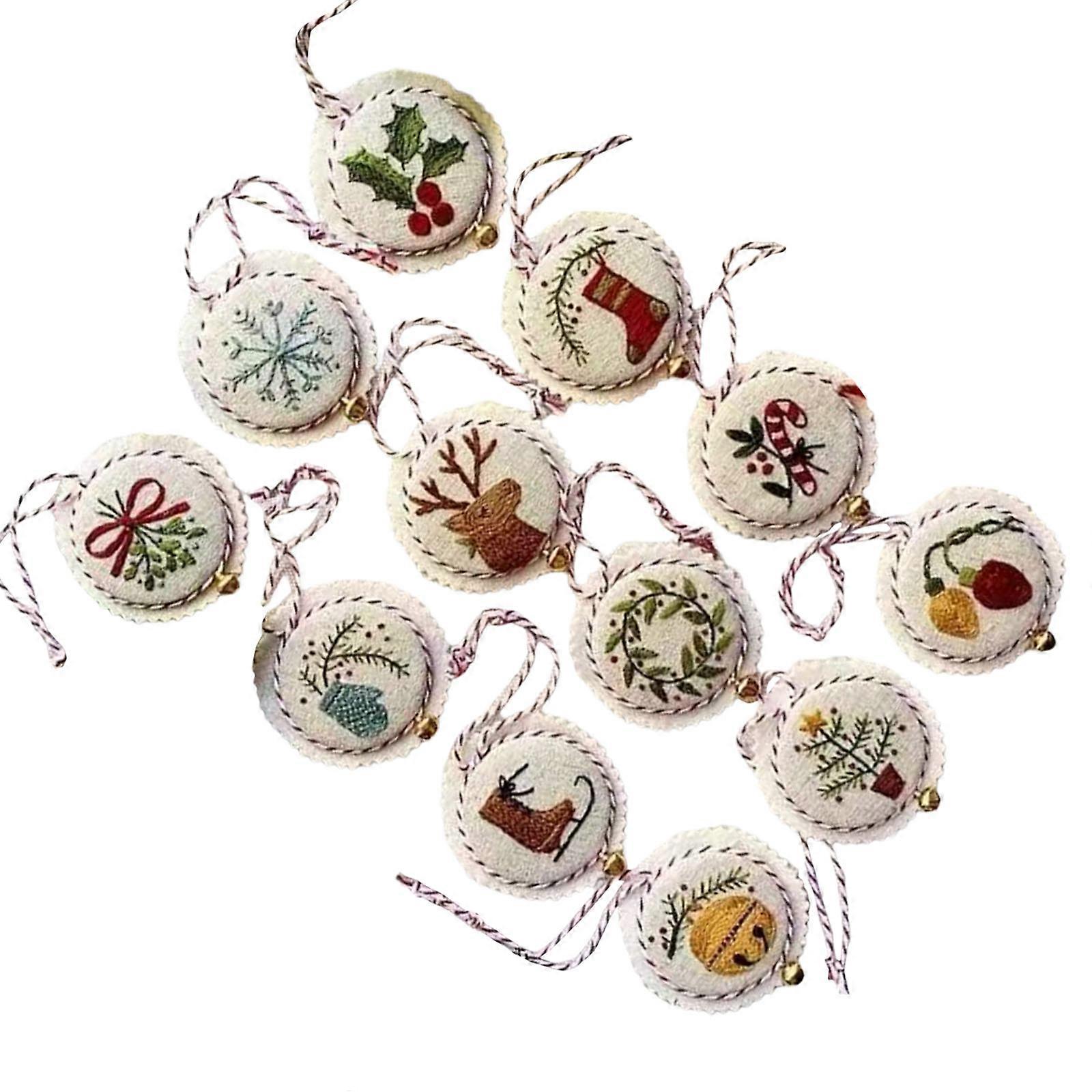 Handmade Embroidery Craft Set Includes Instruction Needle Thread For Beginner Adult Making Christmas Tree Decoration Multicolor