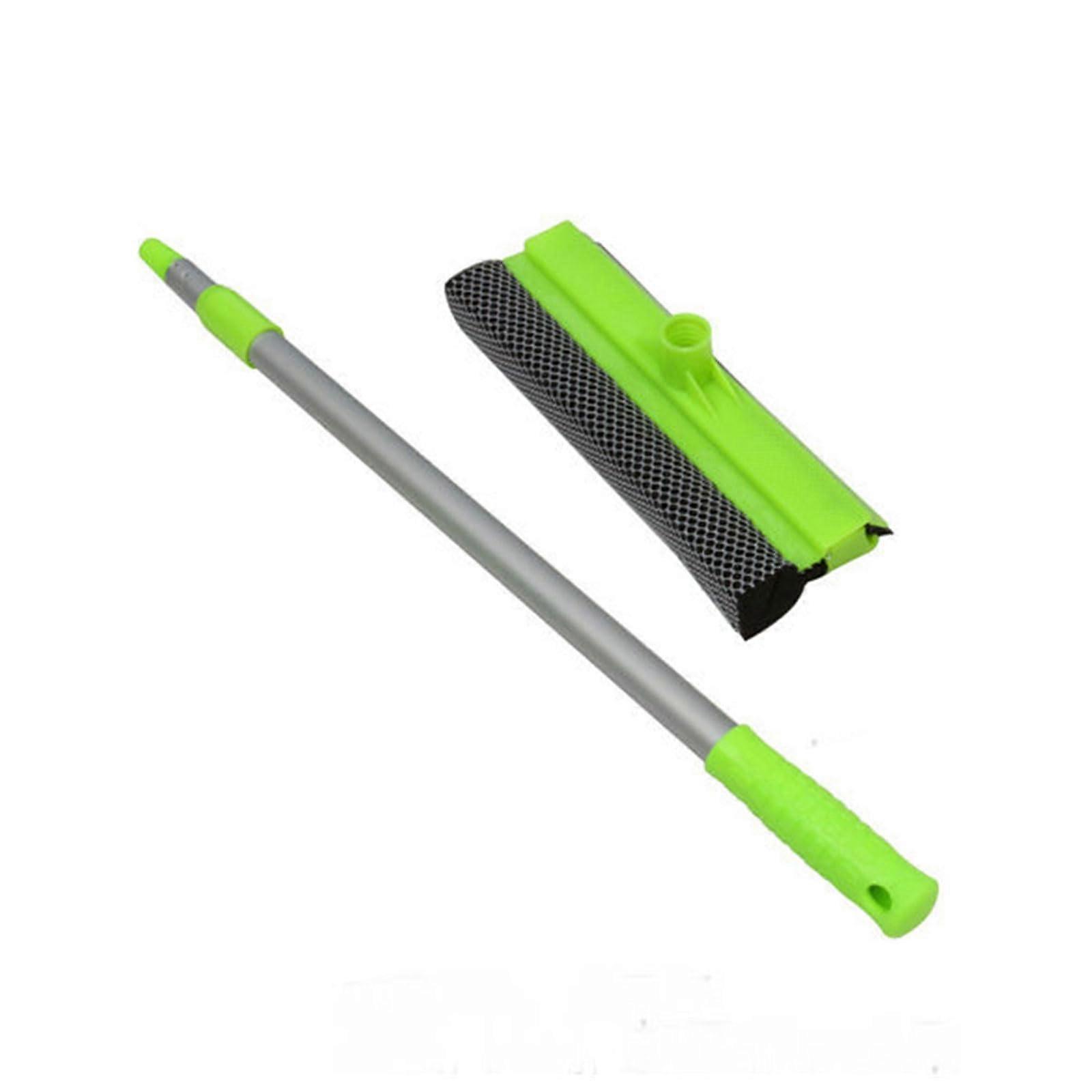 Window Squeegee with Double Sided Sponge for Streak  Glass Cleaning Green