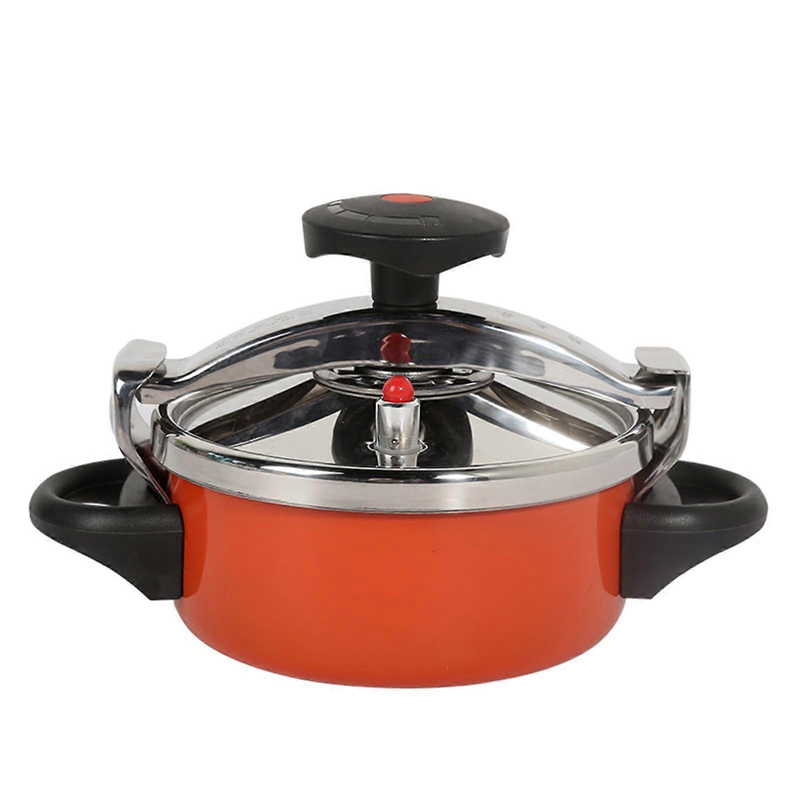 Stainless Steel Pressure Cooker 2L Induction Compatible Double Bottom with Spring Valve for Gas and Induction Stoves