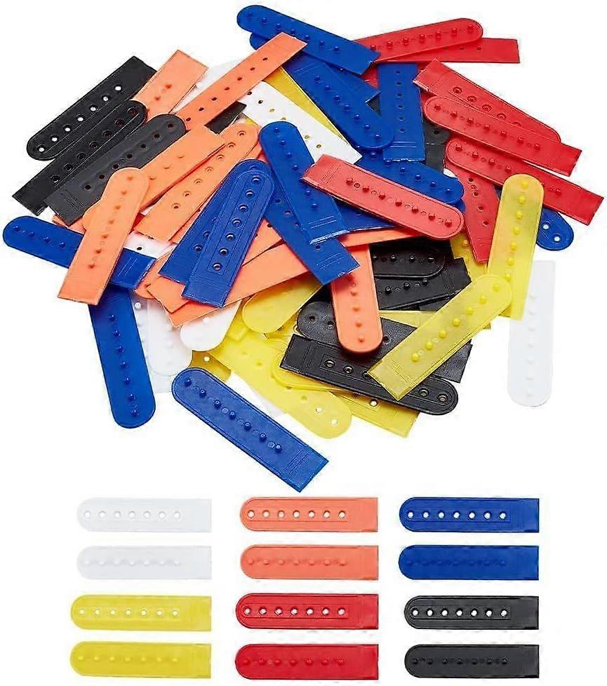 48 Sets 6 Colors Plastic Snapback Strap Cover 7 Holes Hats Replacement Fasteners Buckle for DIY Snapback Hat or Replace the Broken Cap Strap