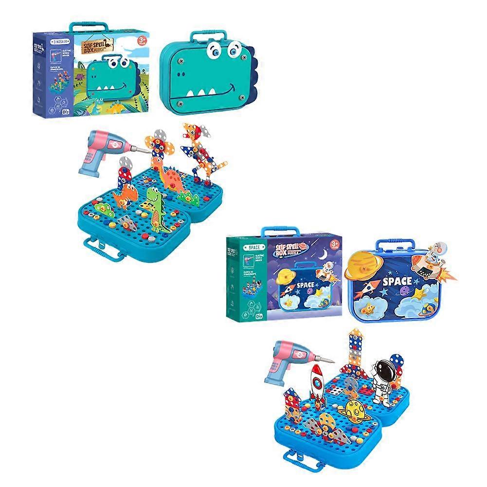 Kids Electric Drill Toy Set 163 PCS Creative Toolbox with Realistic Screwdriver for Hands On Education and Skill Development