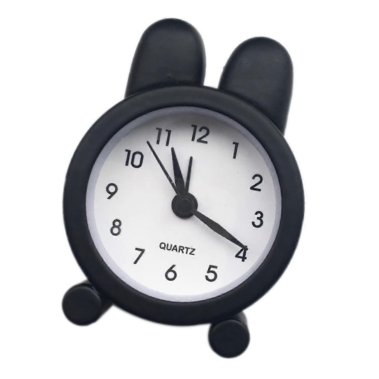 Metal Alarm Clock with Silent Movement, Rabbit Ear Design for Bedroom or Dorm Desktop Use