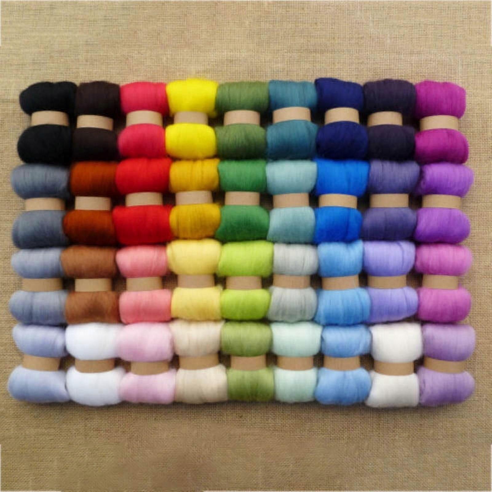 Pretty Comy 36 Color DIY Handmade Wool Yarn Roving Wool Felt Material Bag Needlefelting Wool Doll Felt Wet Felt Wool Soft Roving Wool Fibre