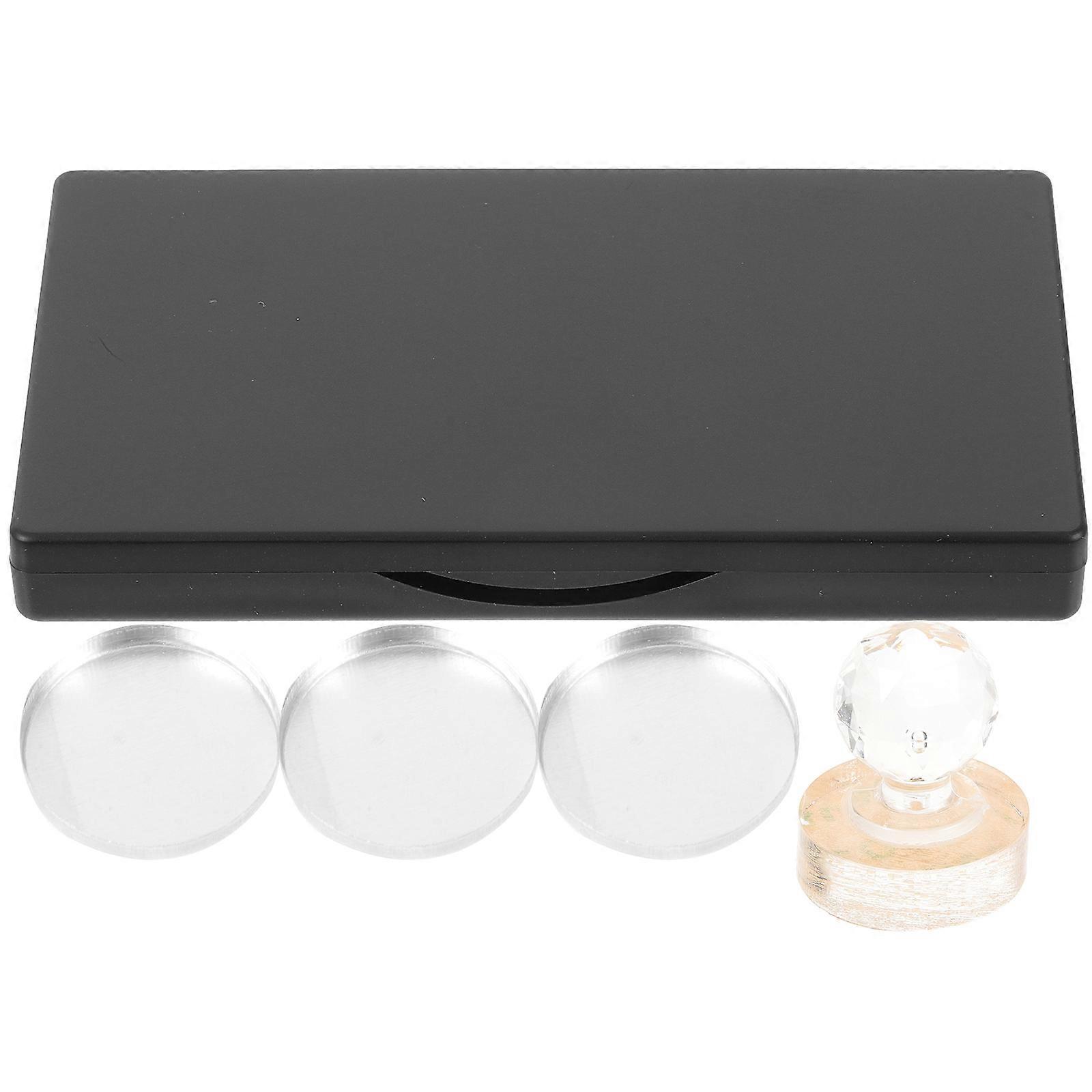 Eyeshadow Replacement Box Black 9x5cm Rectangular Shape With Pans Portable For Cosmetics Lovers Travel 1 Set