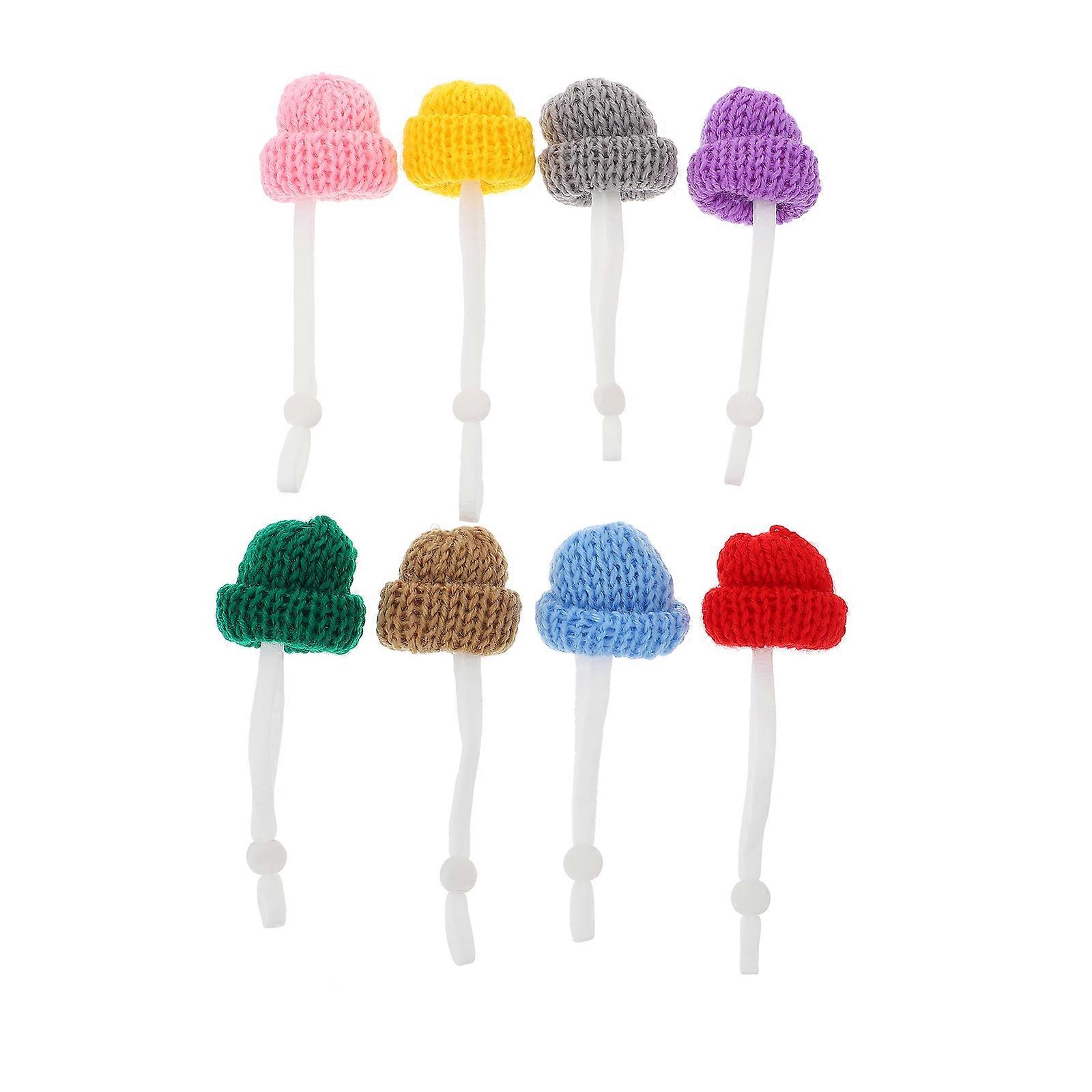Pet Hat Knitted Mini Hat for Lizard Wearing 8Pcs Assorted Color Woolen