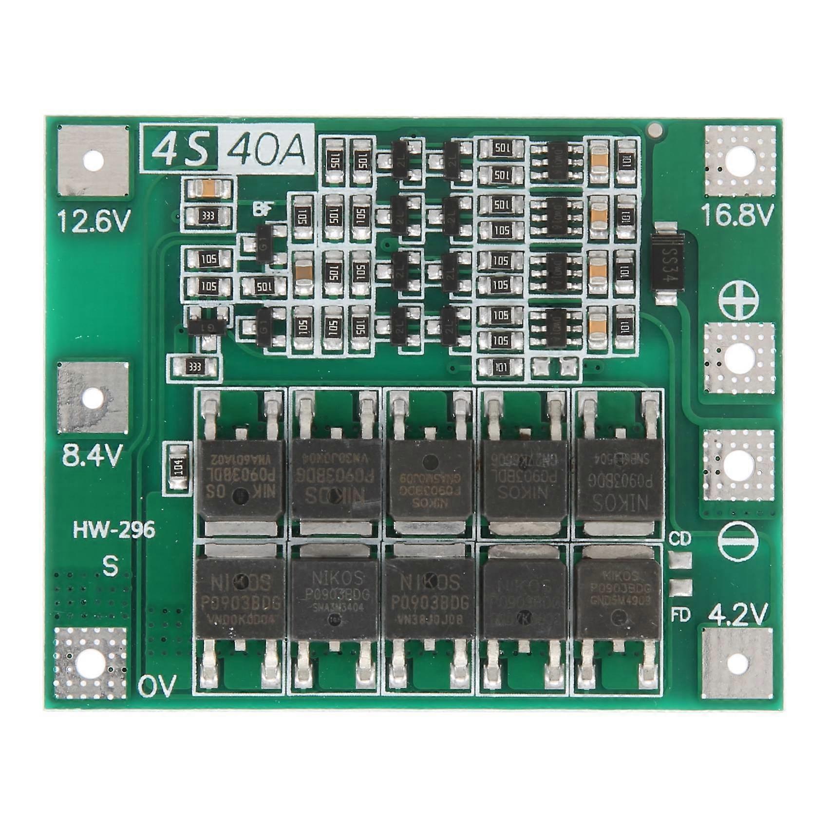 4S 40A Li-Ion litiumbatteri 18650 lader PCB Bms beskyttelseskort for boremotor 14.8V 16.8V Lipo-cellemodul