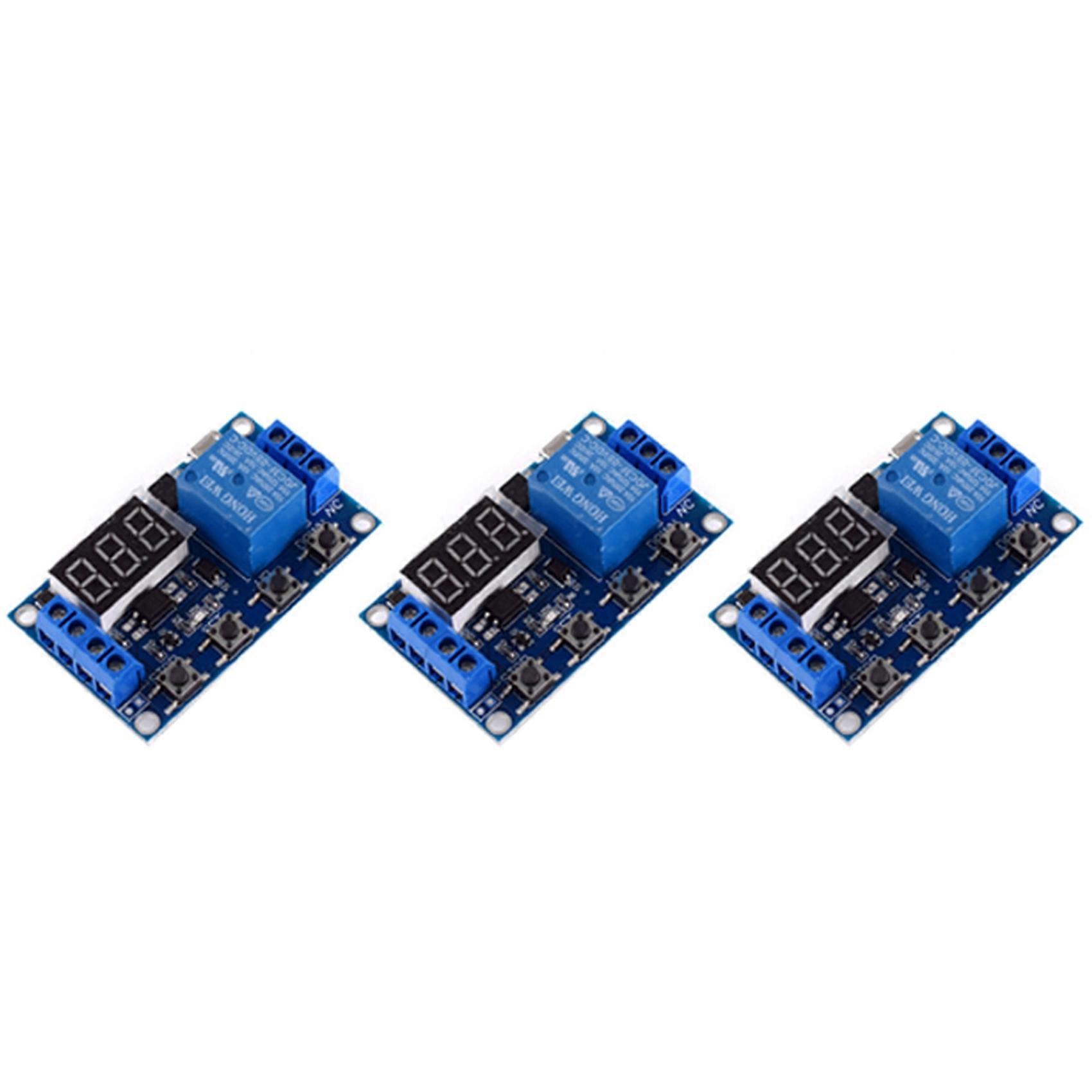 3X DC 6-30V Support Micro-USB 5V LED Display Automation Cycle Delay Timer Control Off Switch Delay Time Relay 6V 9V 12V