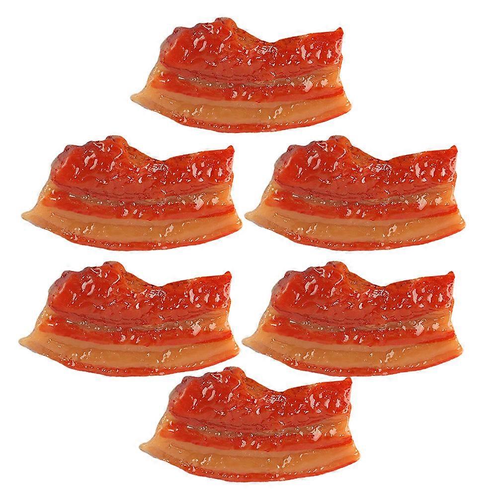 Kitchen Decor Simulation Meat Toy for Decoration 6Pcs Realistic Resin Model