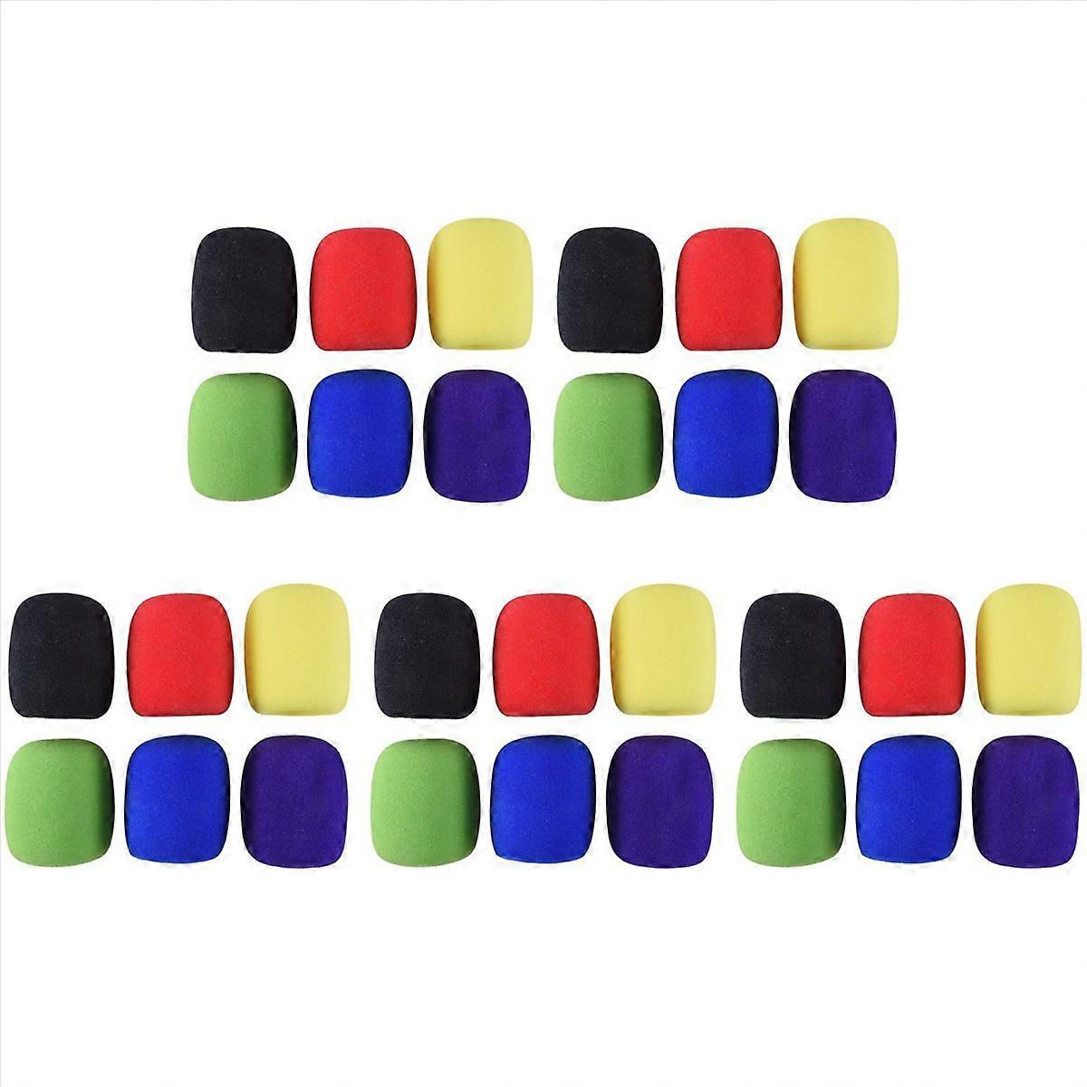 30 Pack Thick Handheld Stage Microphone Windscreen Foam Cover