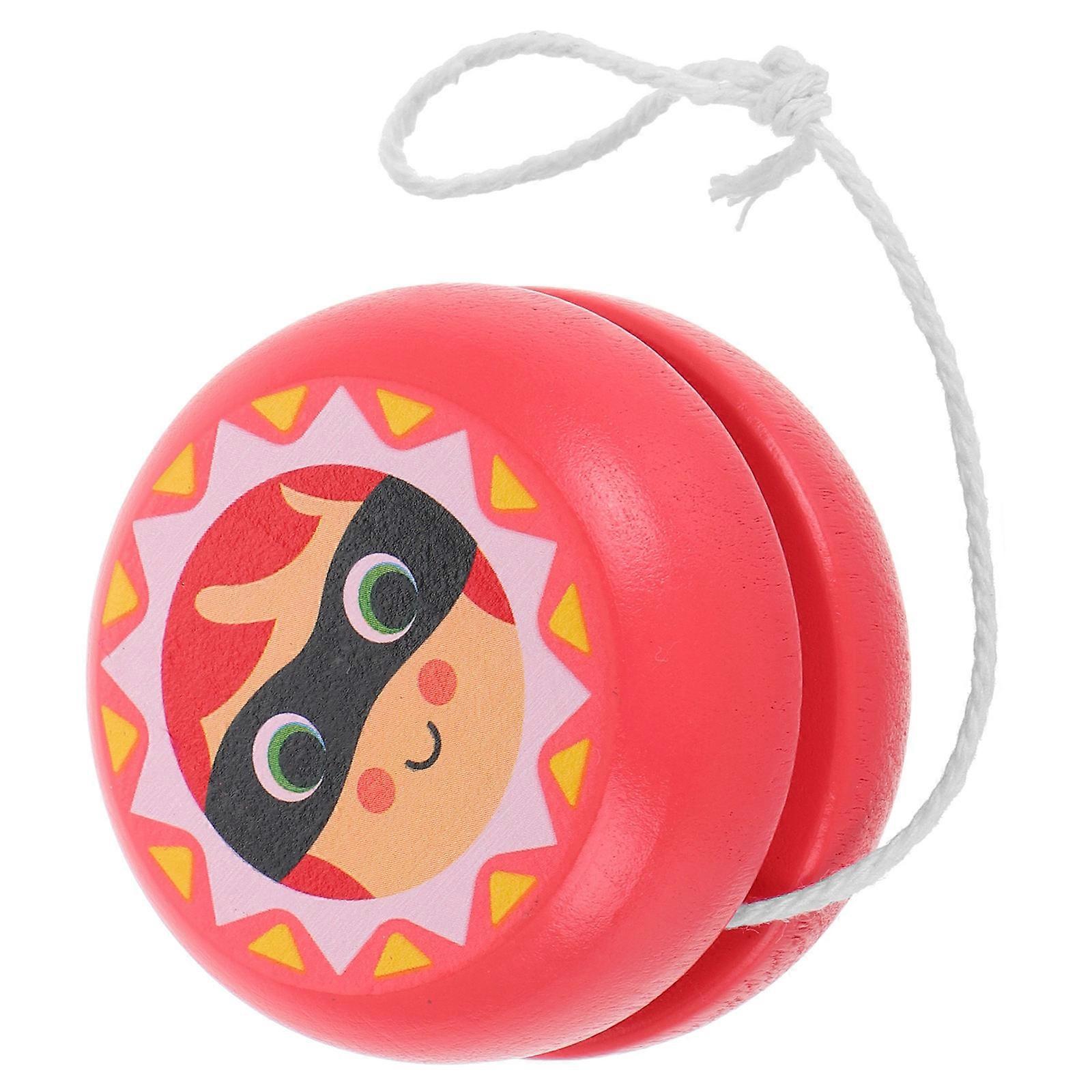 Wooden Yoyo for Kids Beginners with String Cartoon Soldier Design