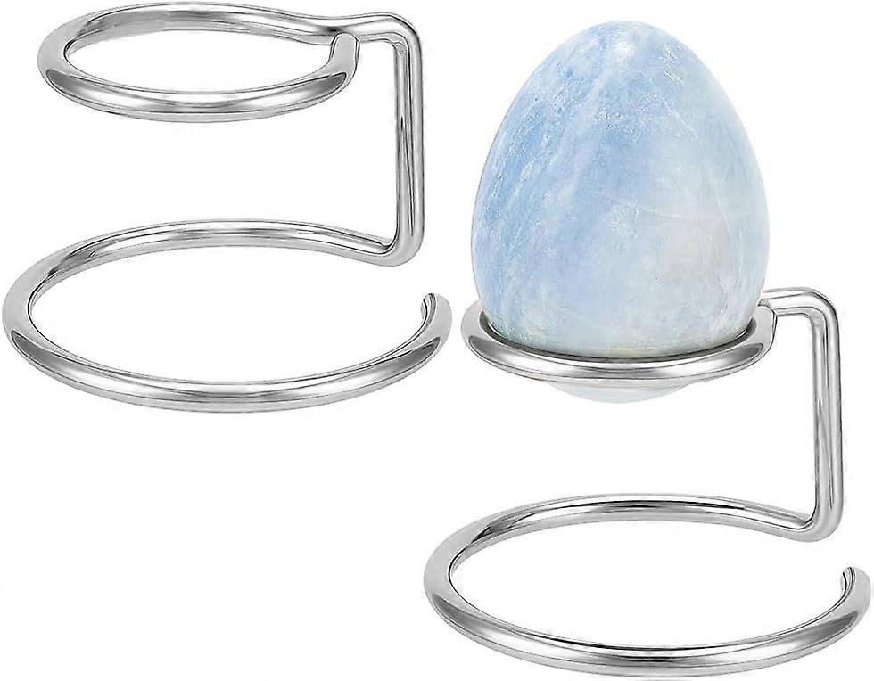 2PCS Metal Ball Holder 2.95x1.9inch Platinum Sphere Display Stand Iron Eggs Display Stand for Ball Sphere Globe Home Office Decor Ornament Inner Diame