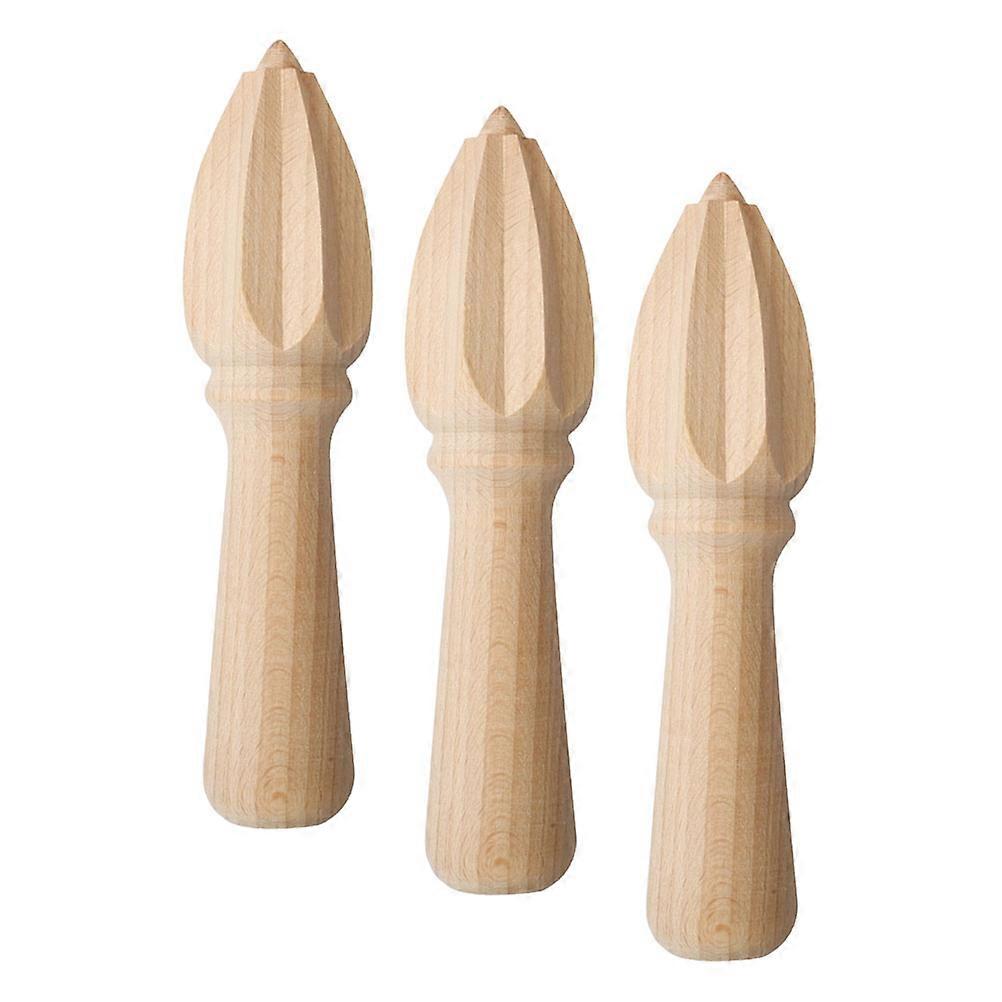 Manual Fruit Squeezer Wooden Juicer for Kitchen 3Pcs Handheld Citrus Lemon