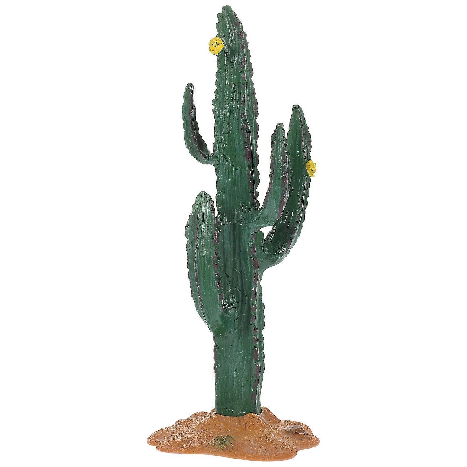 Artificial Cactus Ornament Plastic Decor for Garden Use 2Pcs