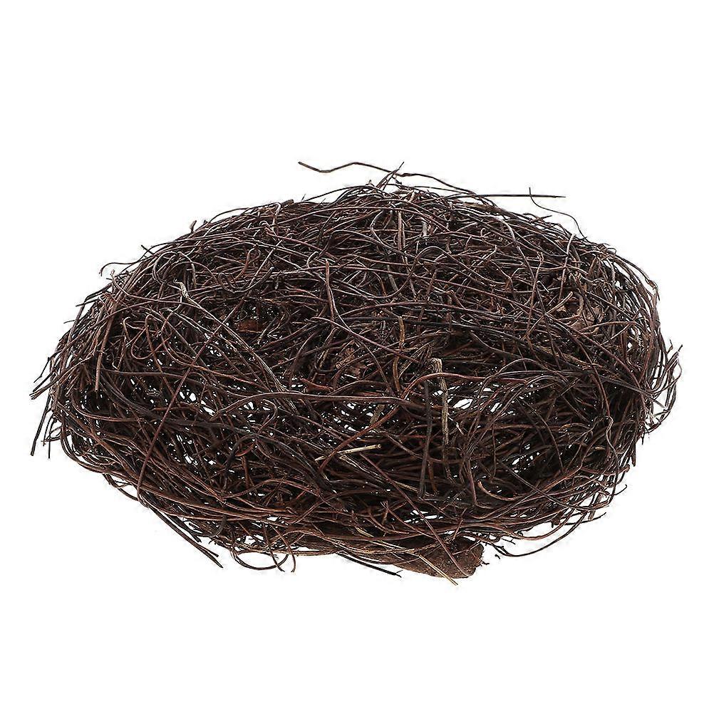 Rattan Bird Nest Ornament for Bird Breeding with Hanging Nest