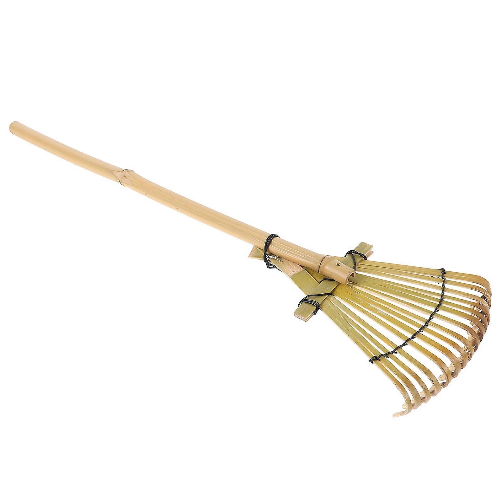 Garden Rake Bamboo Hand Tool for Sand Leveling Efficient and Durable