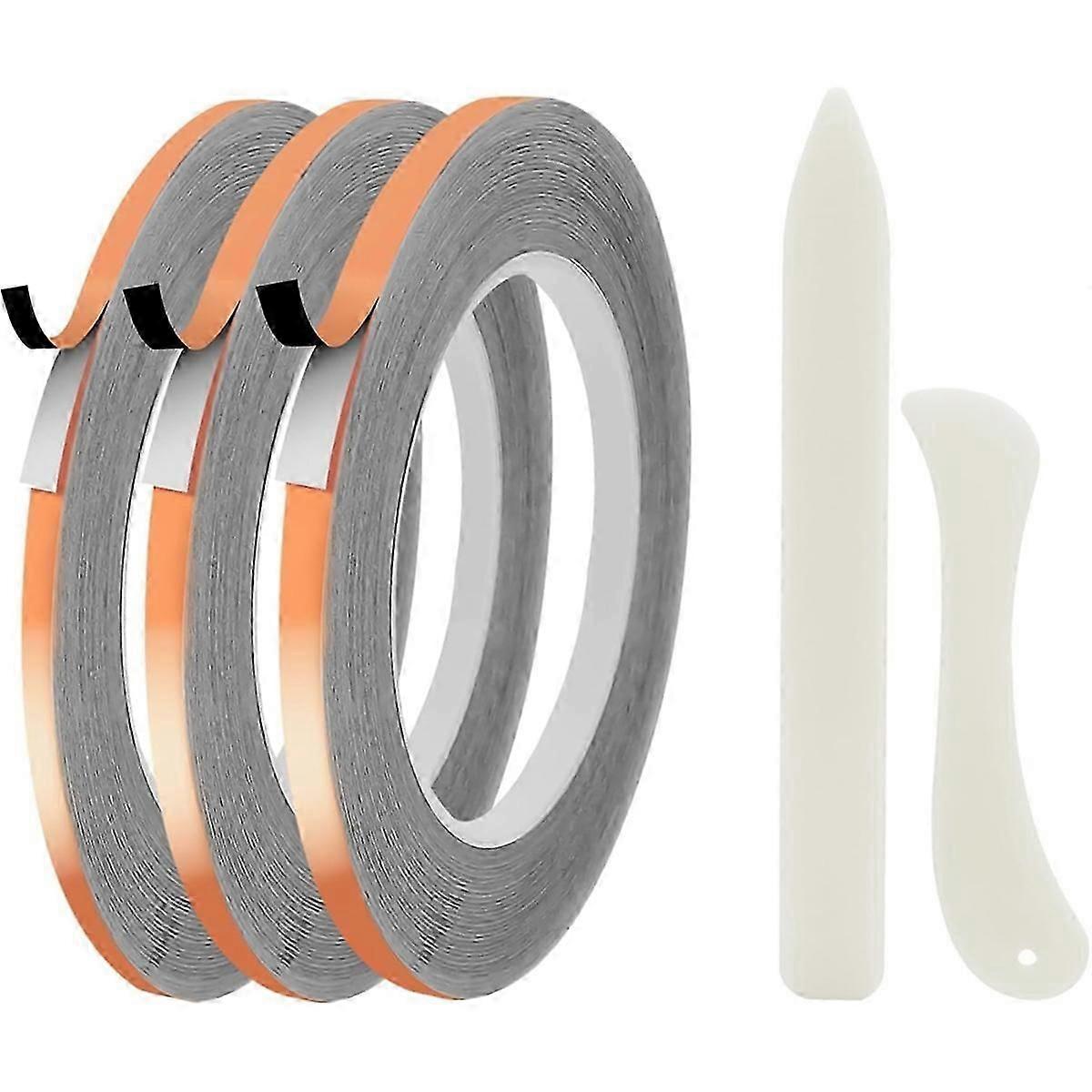 3-Pack Copper Foil Tape Compatible with Stained Glass Crafting