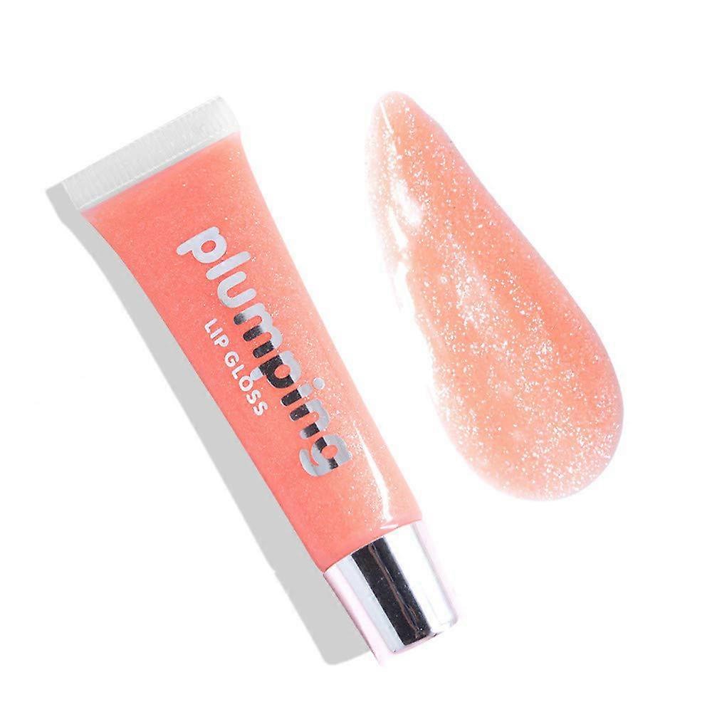 Lip Plumper Gloss with Deep Hydration and LongLasting Shine, NonSticky Peachy Pink 02