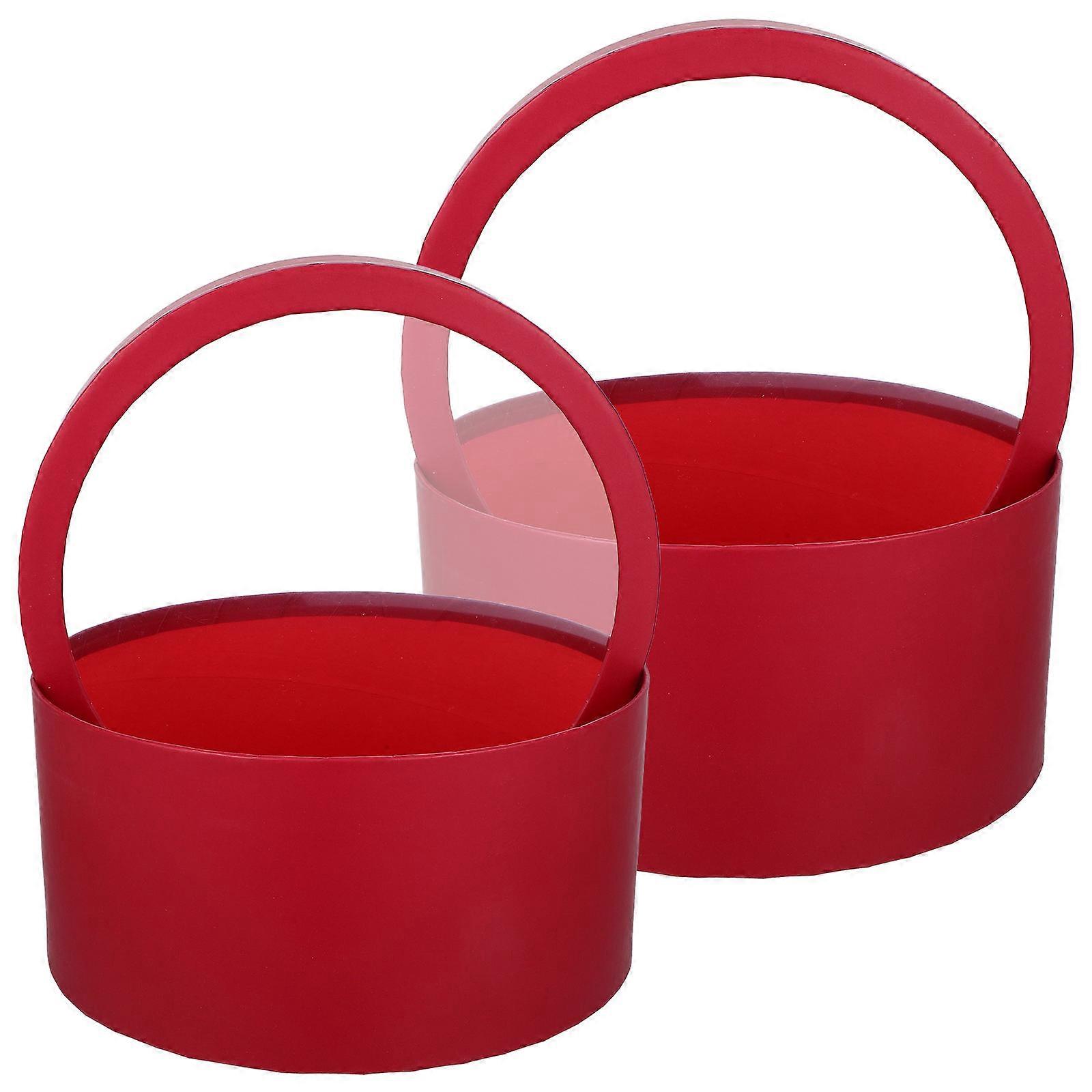 Round Flower Box with Transparent Window for Valentines Day 2Pcs