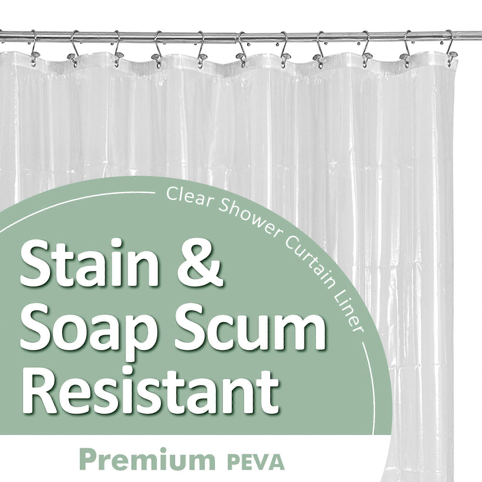 Clear Shower Curtain Liner 72x72 Waterproof PEVA with Rustproof Grommets and Magnetic Bottom