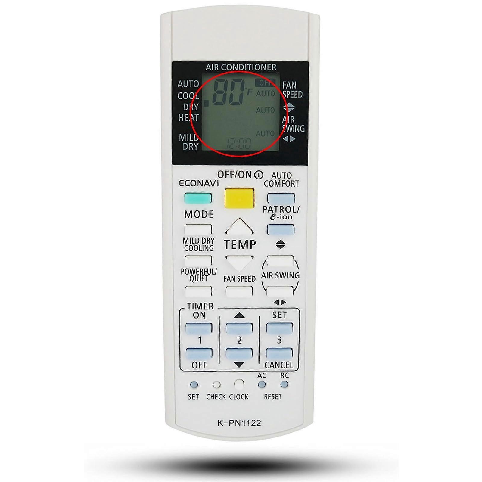 Universal Replacement Remote for Panasonic Air Conditioner A75C3155 with Dual Temp Display
