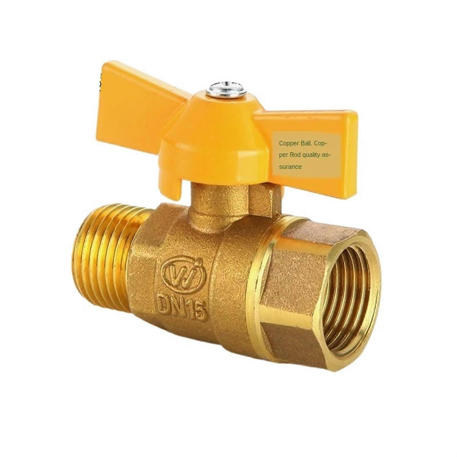 Copper Ball Valve for Water and Gas, 4 Point Threaded Brass Shut Off Switch, Leak‑Proof Design
