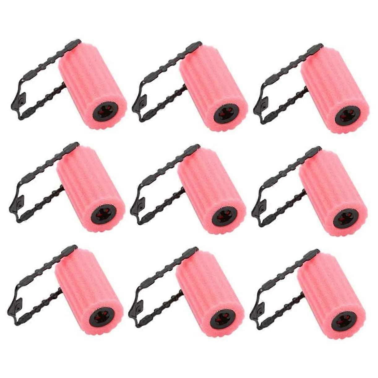 12pcs Pink Sponge Hair Rollers No Heat Curl Styling Tools for Women Lightweight Easy Curl Creation