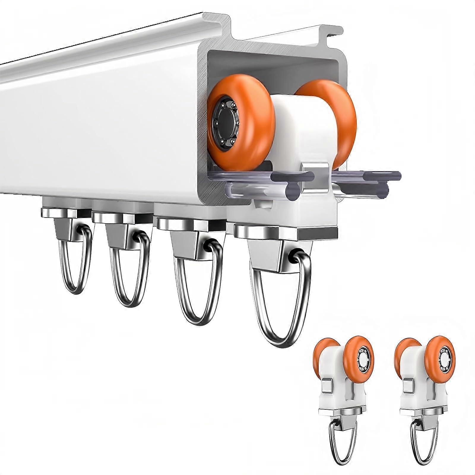 Heavy Duty Ceiling Curtain Track 3.0m White Aluminum Rail with Hooks for Smooth Silent Operation
