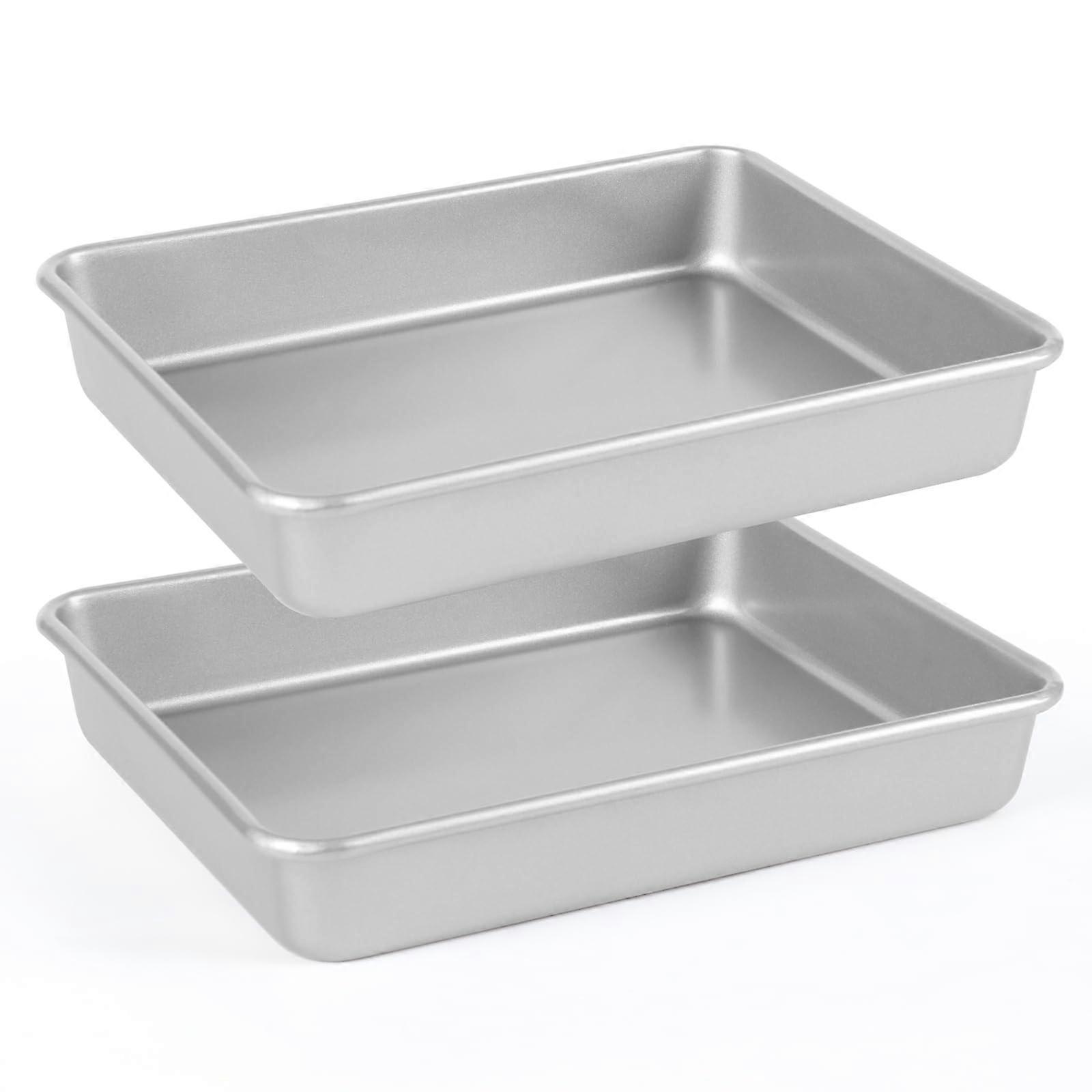 11x9 Inch Nonstick Baking Pan Set, Deep Rectangle Cake Pans for Lasagna and Brownies