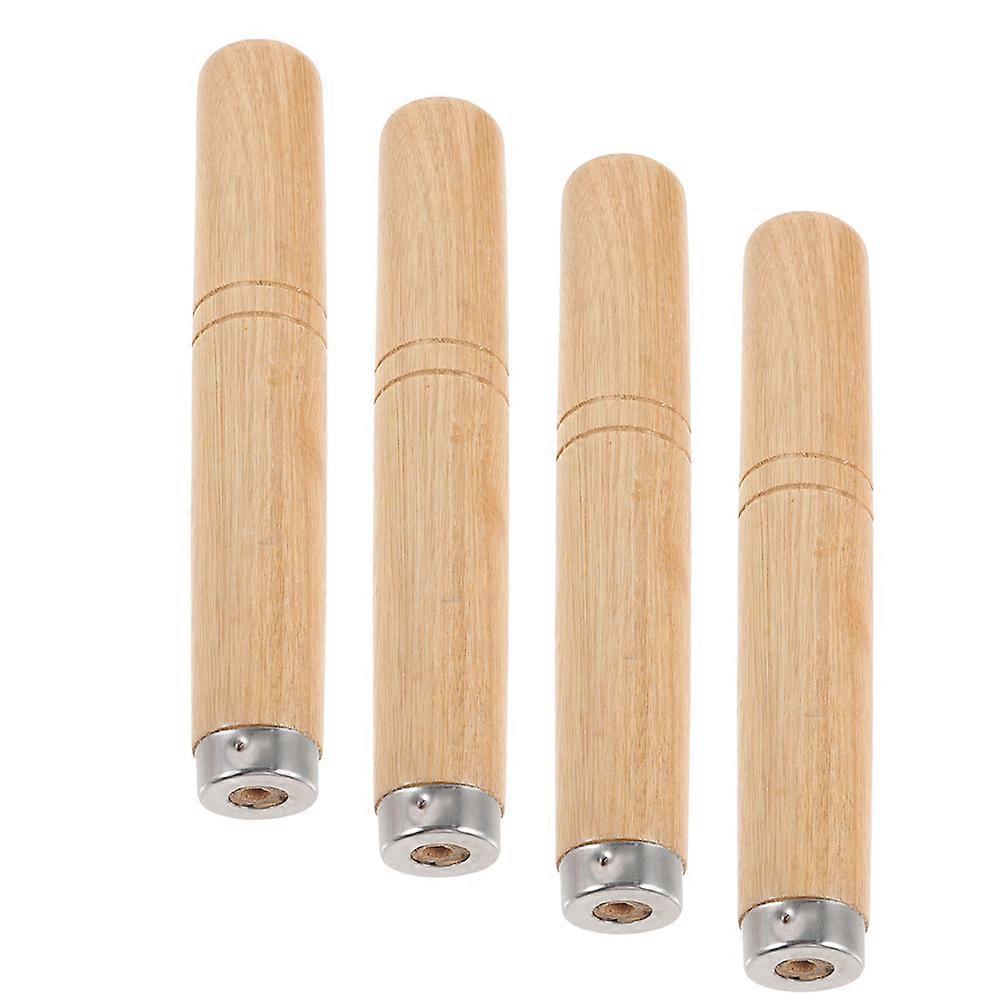 Brown Wooden Pot Handle Replacement for Kitchen Use 4Pcs Handles