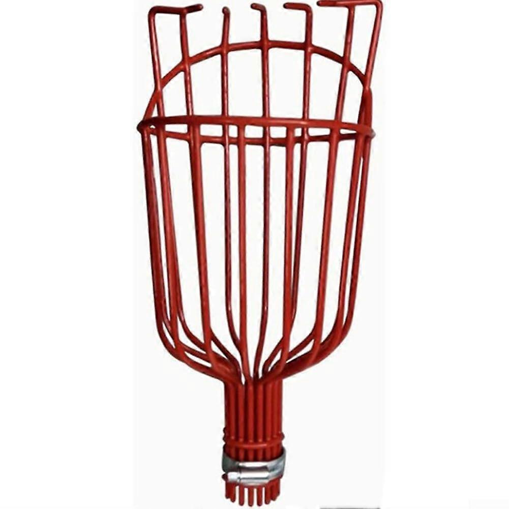 Fruit Picker Basket with Durable Metal Head, Efficient Harvesting, Vibrant Red for Fruit Trees