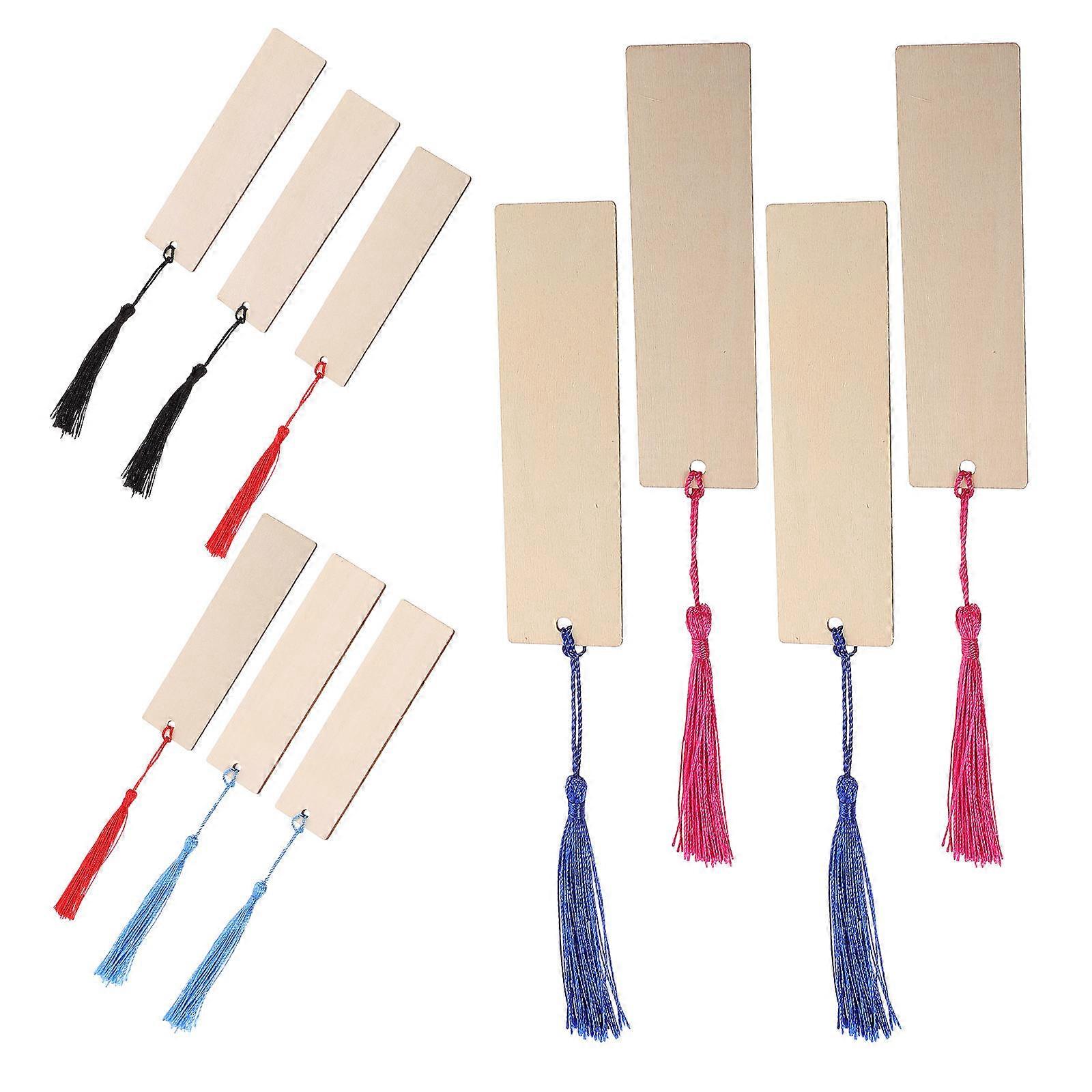 100Sets Wood Blank Bookmarks for Reading Use Unpainted Handmade Bookmarks