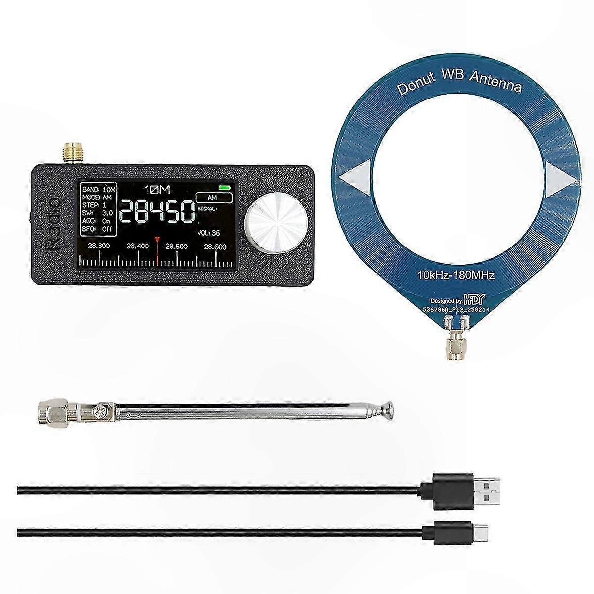 Portable Mini Radio Receiver with Loop Antenna USB AM FM LSB Compact Size