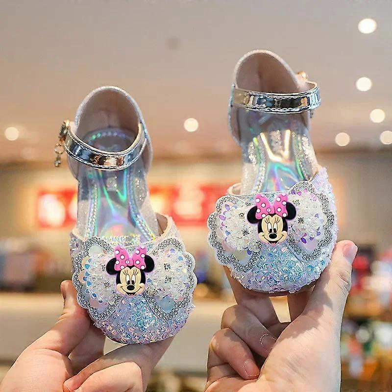 Disney Mickey Mouse Spring Summer New Girls Baotou Sandals Children's slippers Fashion  Princess Performing dance shoes