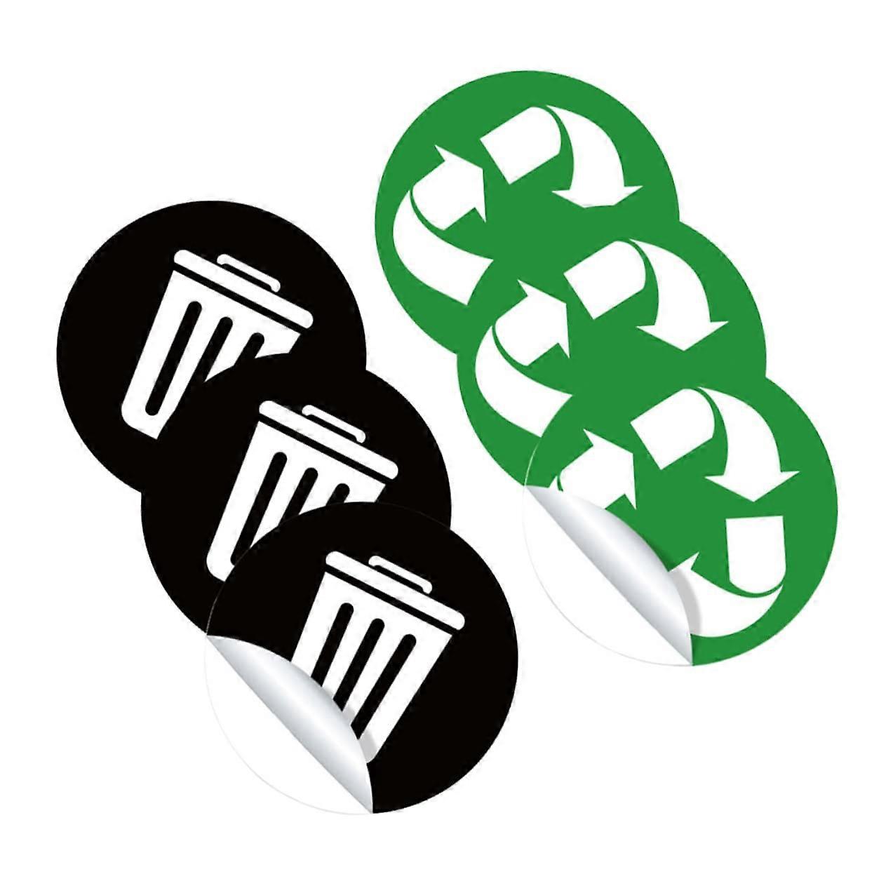 Recycling Bin Stickers with Clear Sorting Icons, Durable PVC Waste Classification Labels for Home