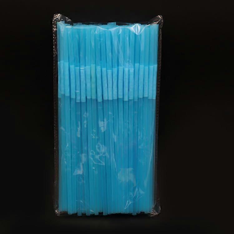 Plastic Drinking Straws 200pcs Light Blue Flexible Bendable Disposable Straws for Parties and Cafes