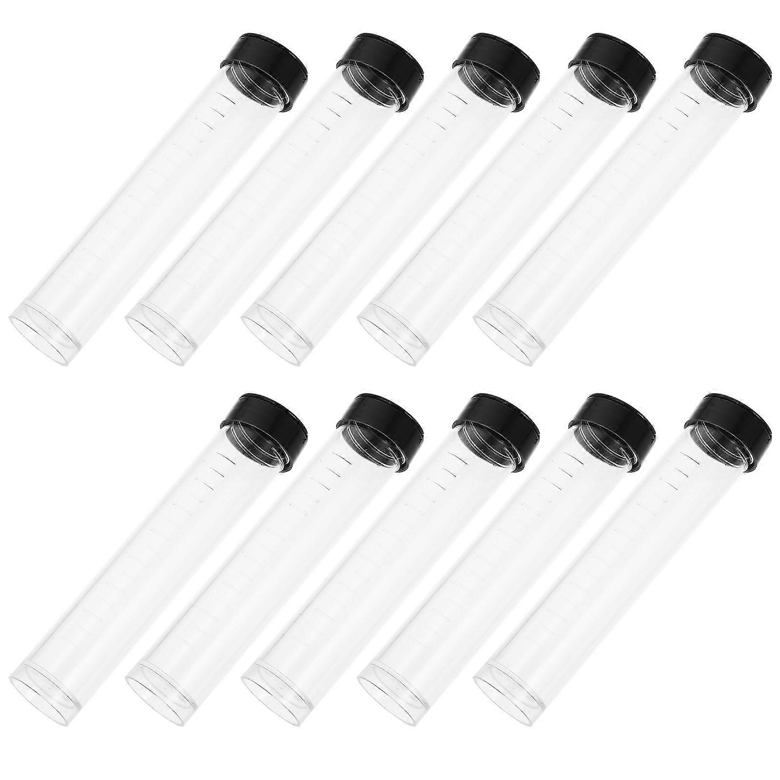 Transparent Plastic Storage Tubes with Lids for Storage Use 10Pcs
